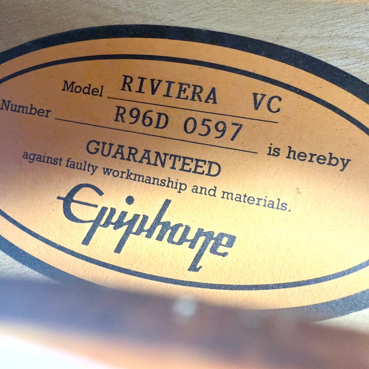 1996 Epiphone Riviera (Peerless Korea) - Vintage Sunburst