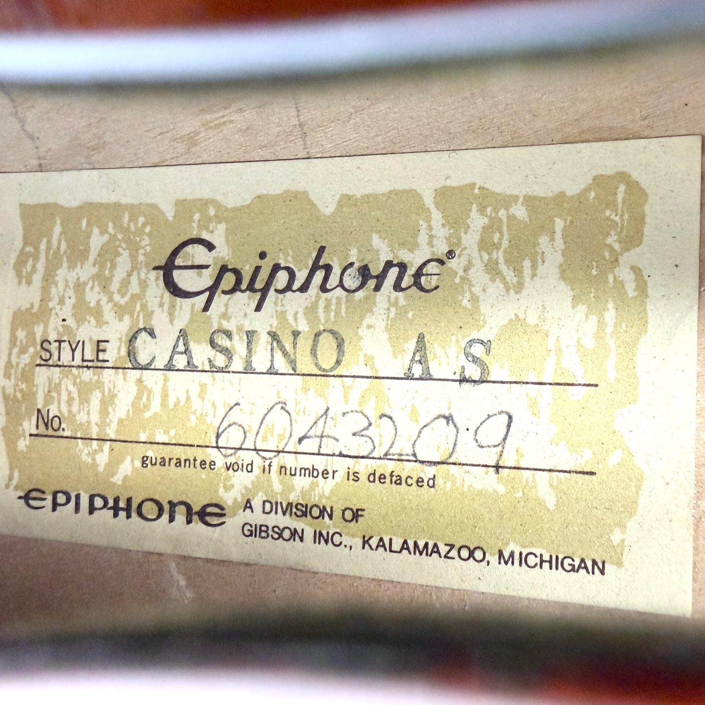 1986 Epiphone Casino Matsumoku Japan - Sunburst
