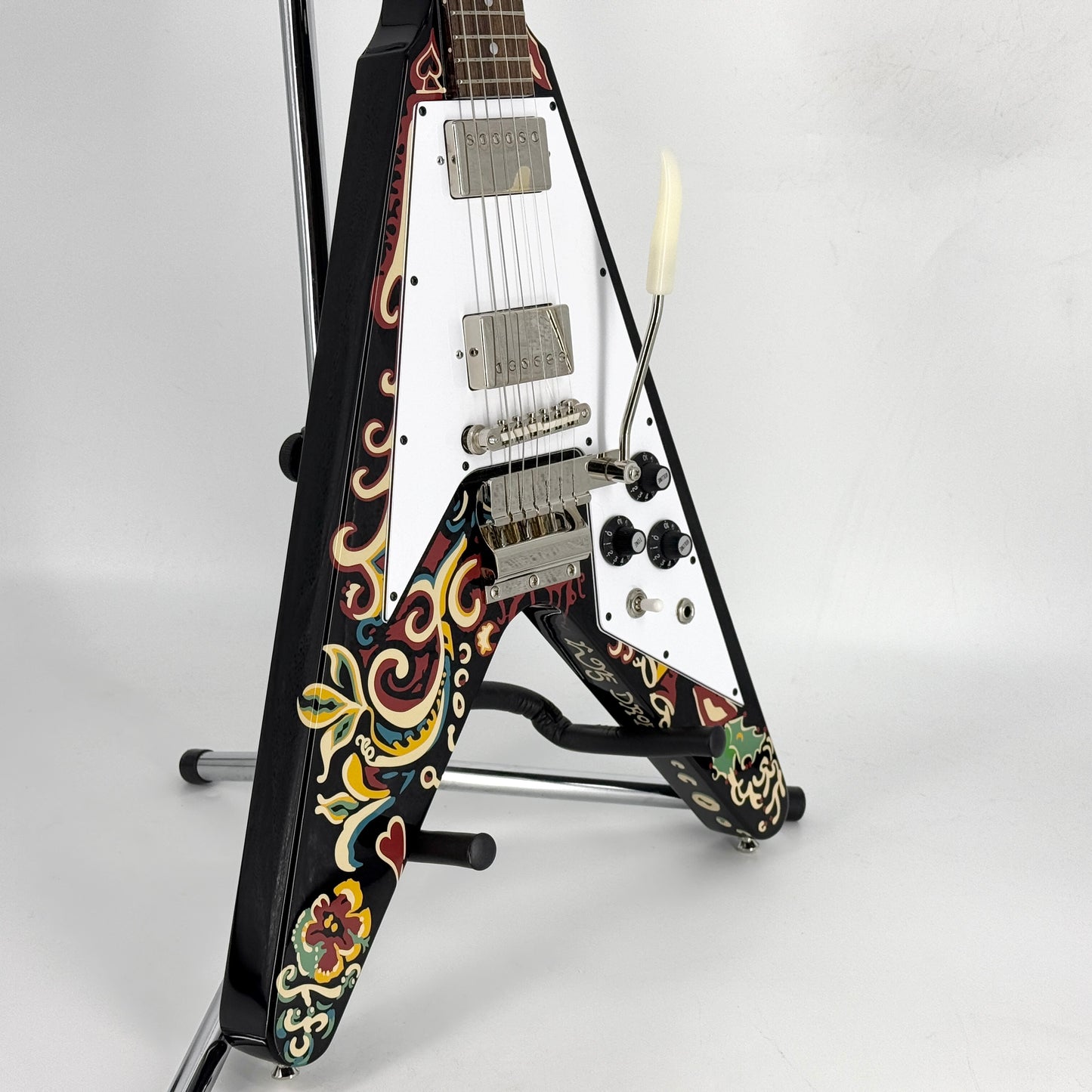 2024 Epiphone Inspired by Gibson Custom Jimi Hendrix Love Drops Flying V - Ebony