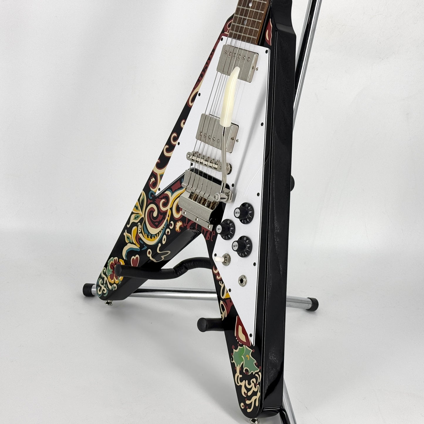2024 Epiphone Inspired by Gibson Custom Jimi Hendrix Love Drops Flying V - Ebony