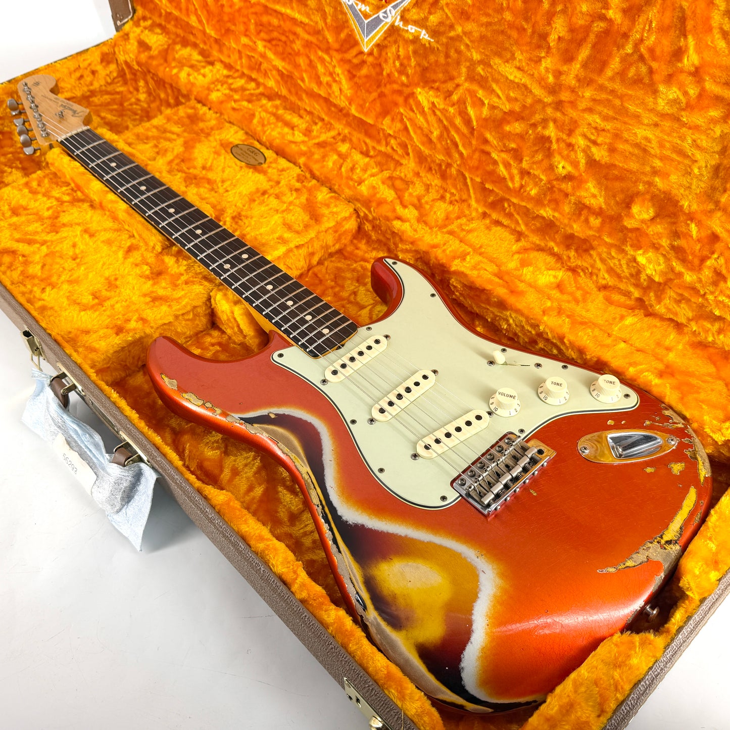 2018 Fender Custom Shop '63 Stratocaster Special Heavy Relic - Candy Tangerine over Sunburst