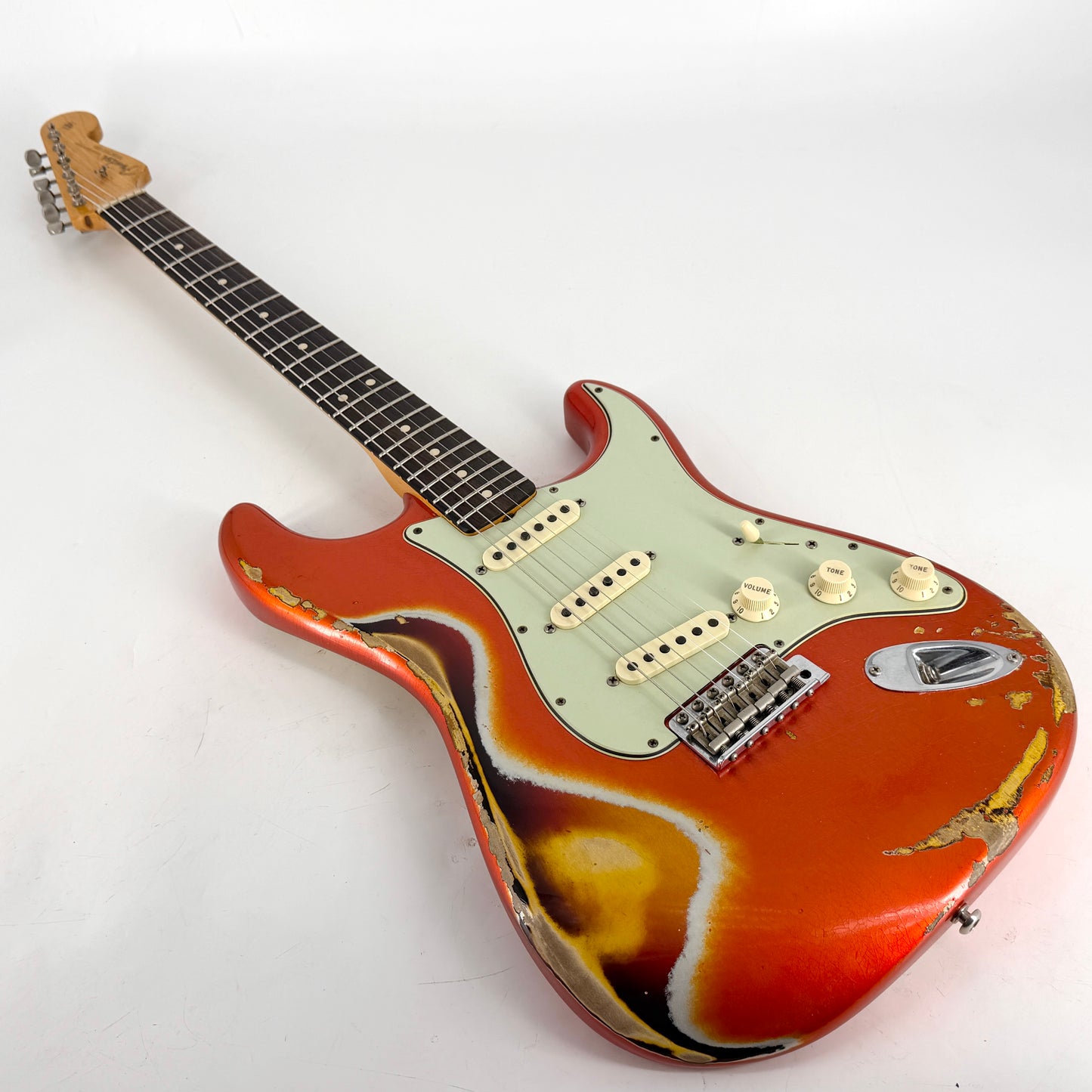 2018 Fender Custom Shop '63 Stratocaster Special Heavy Relic - Candy Tangerine over Sunburst