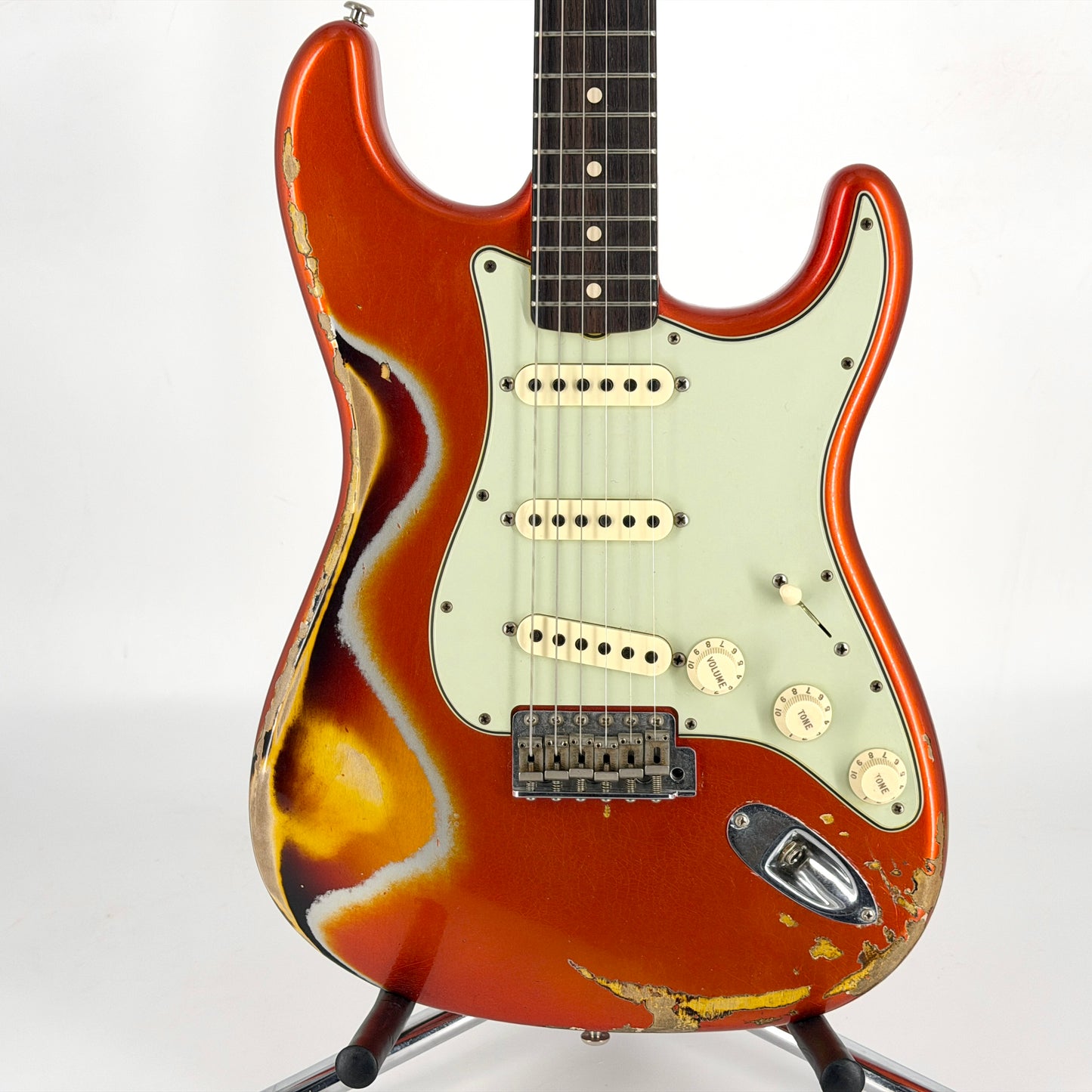 2018 Fender Custom Shop '63 Stratocaster Special Heavy Relic - Candy Tangerine over Sunburst
