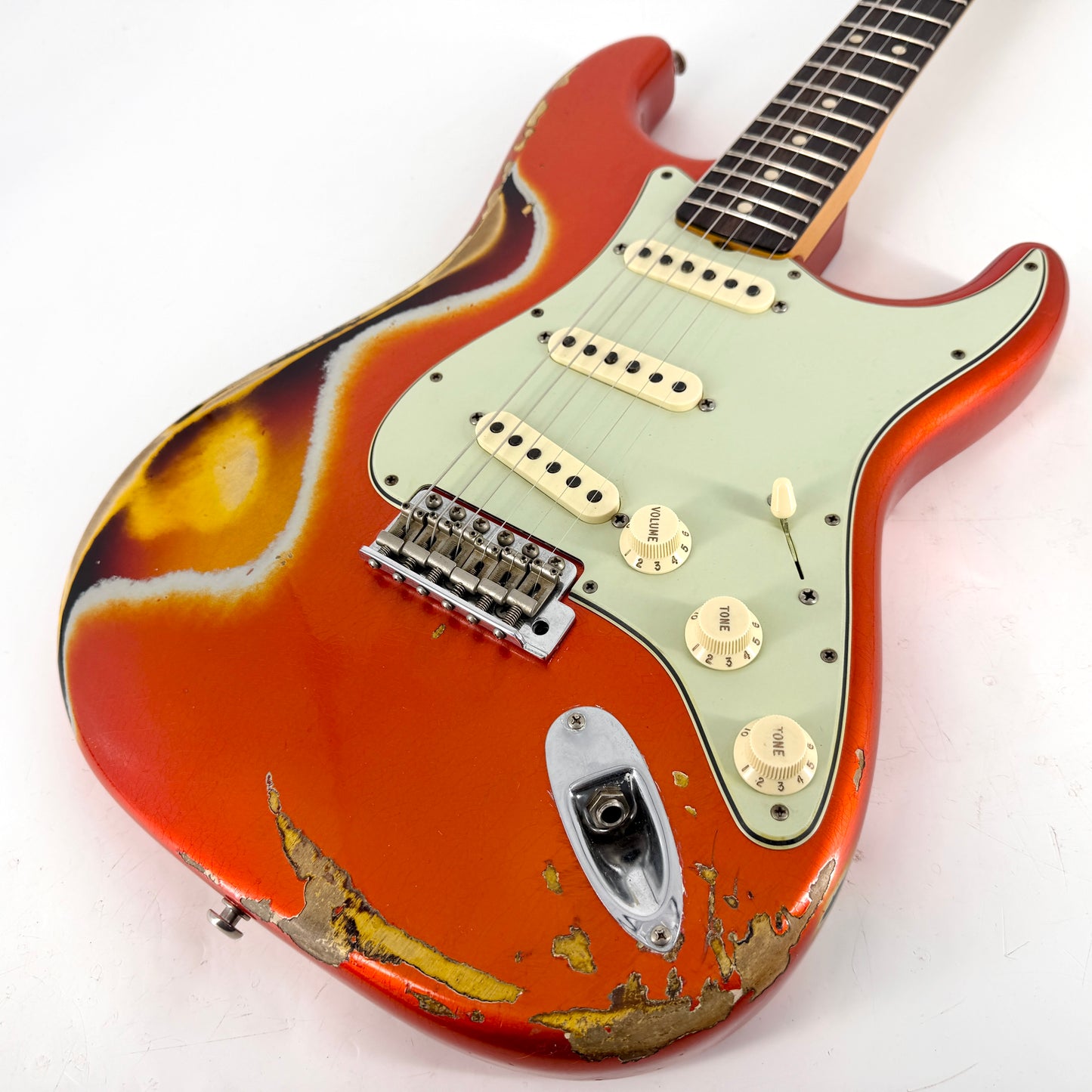 2018 Fender Custom Shop '63 Stratocaster Special Heavy Relic - Candy Tangerine over Sunburst