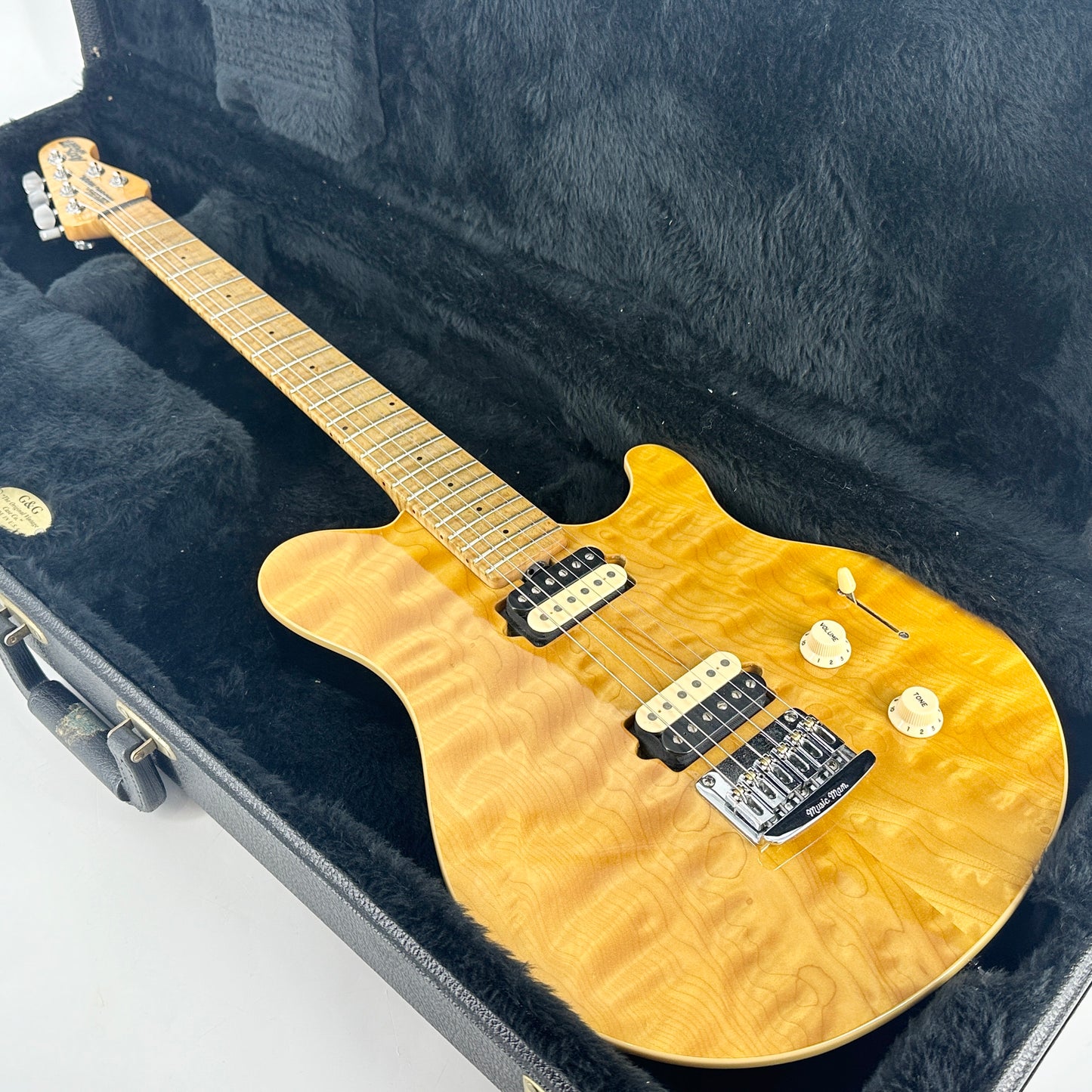 1999 Ernie Ball Music Man Axis Super Sport HH Hardtail - Translucent Gold