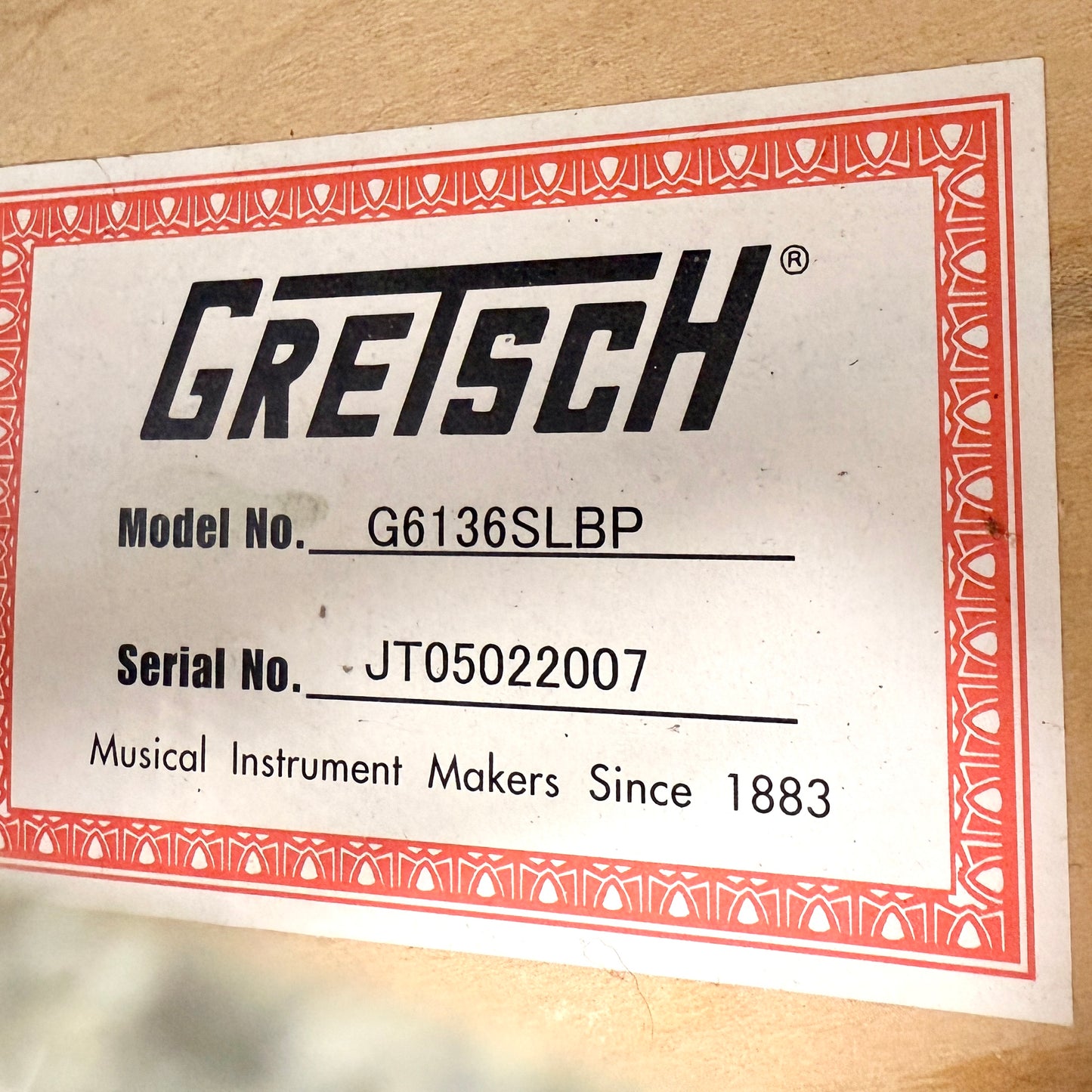 2005 Gretsch G6136SLBP Brian Setzer Black Phoenix