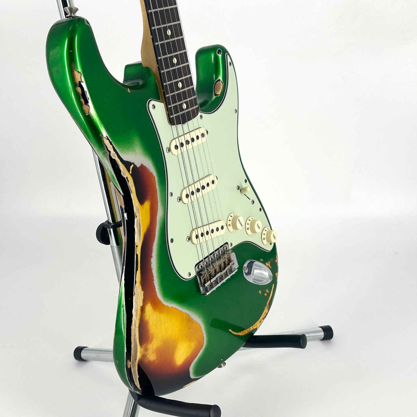 2018 Fender Custom Shop '63 Stratocaster Special Heavy Relic - Candy Green over Sunburst