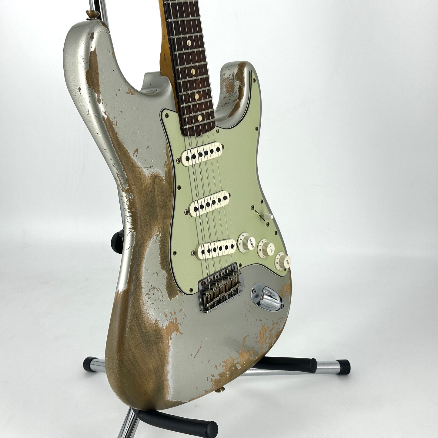 2021 Fender Custom Shop 60’s Stratocaster Super Heavy Relic – Inca Silver