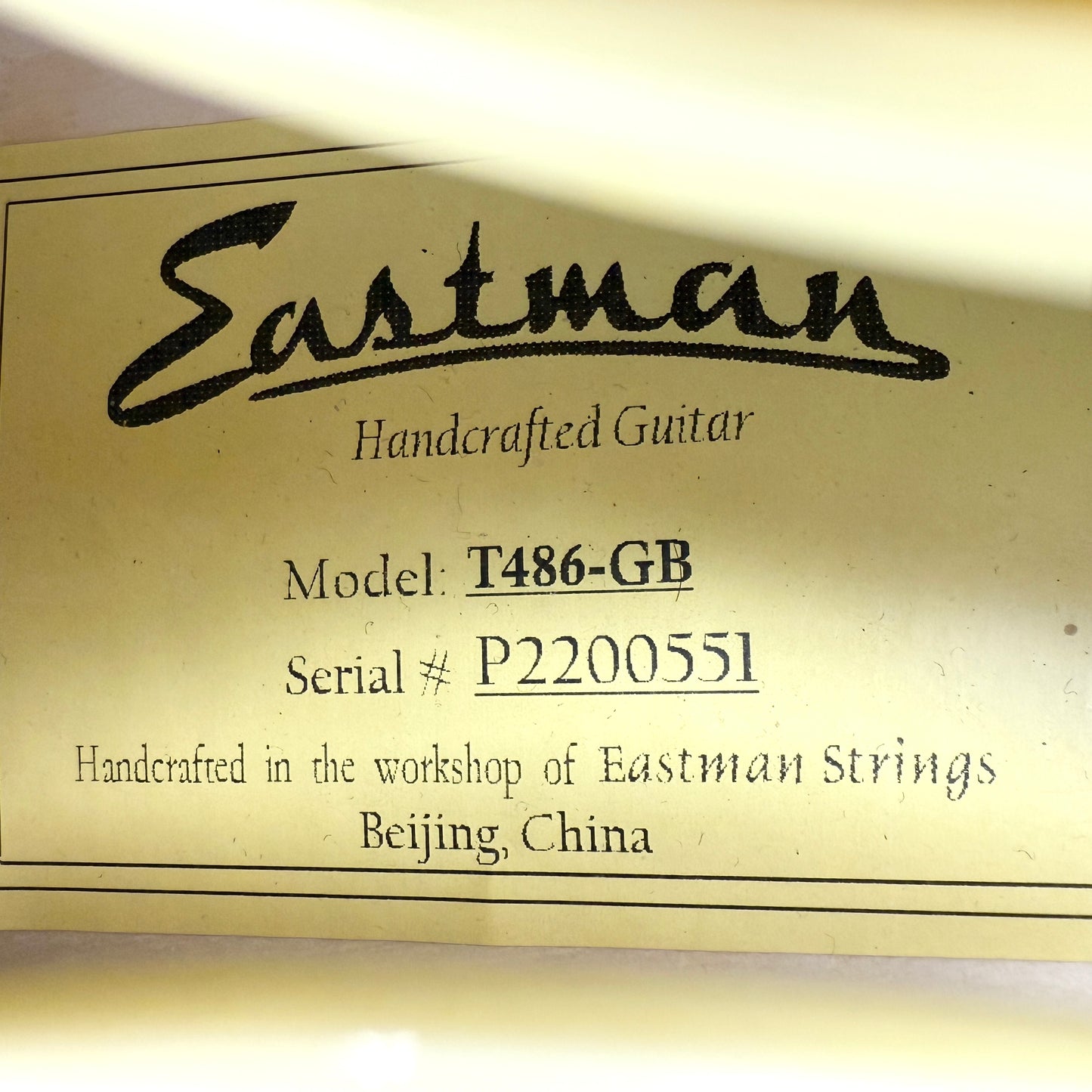2022 Eastman T486 Thinline - Gold Burst