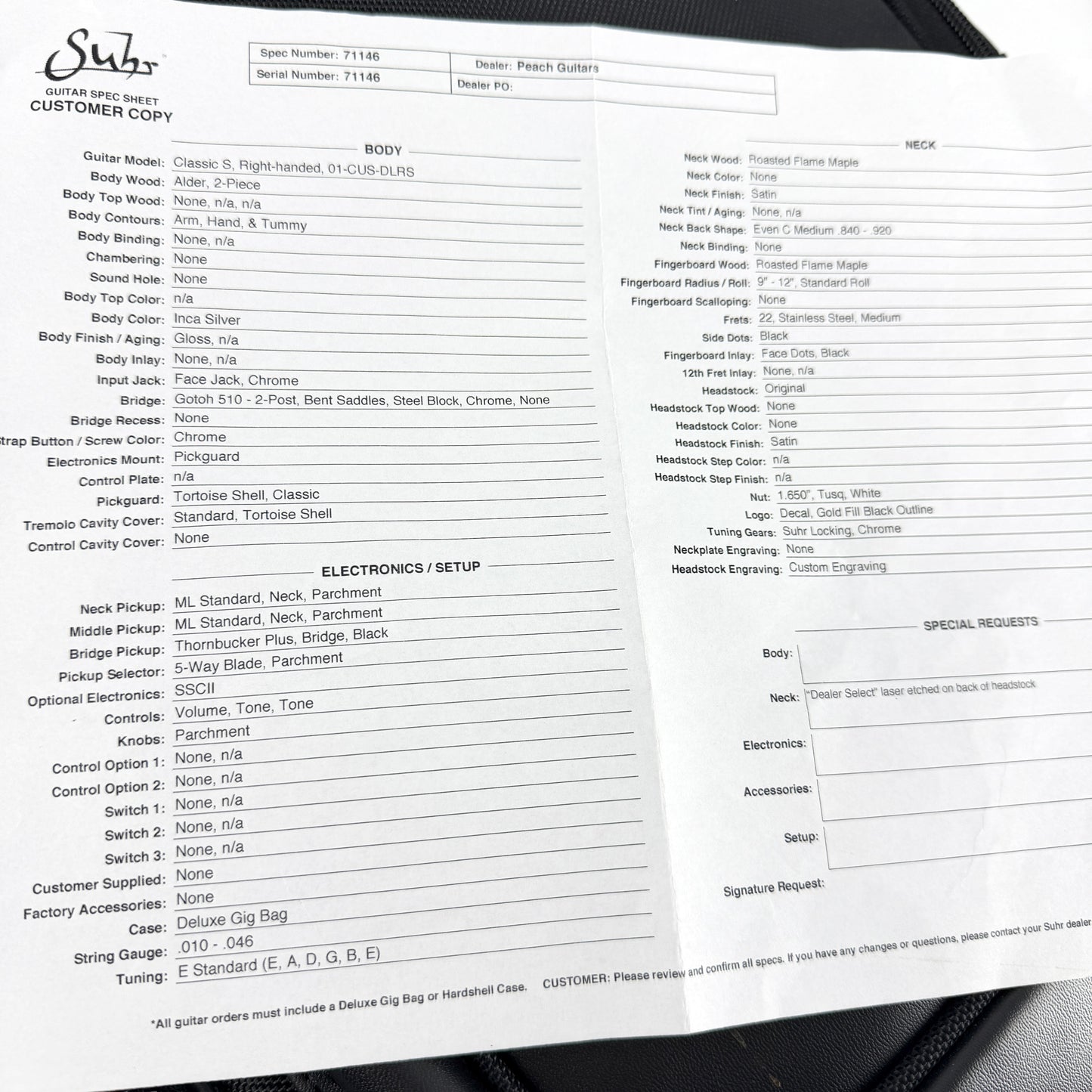 2023 Suhr Classic Pro Limited Edition Dealer Select HSS – Inca Silver