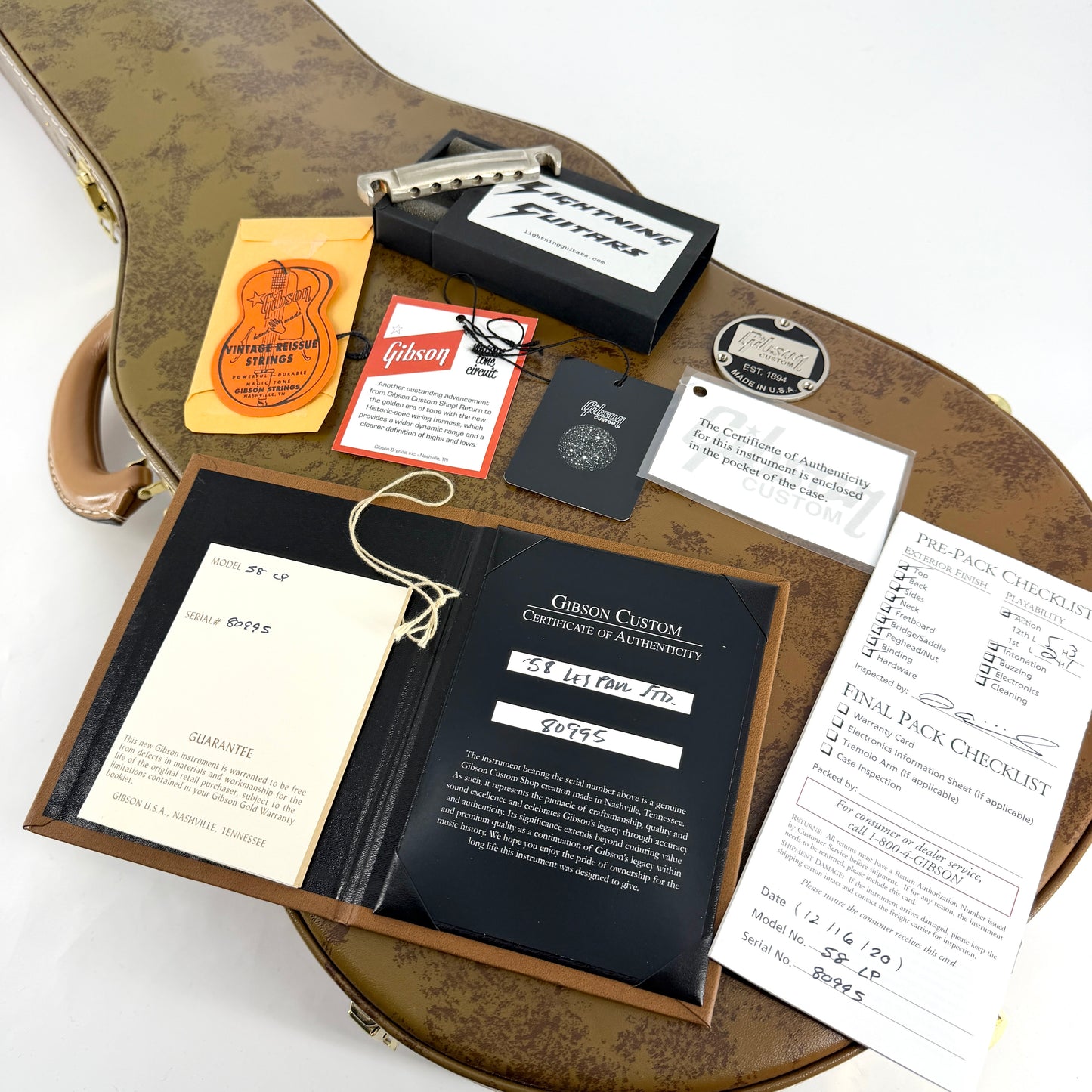 2020 Gibson Custom Shop Les Paul 1958 Reissue - Lemon Burst