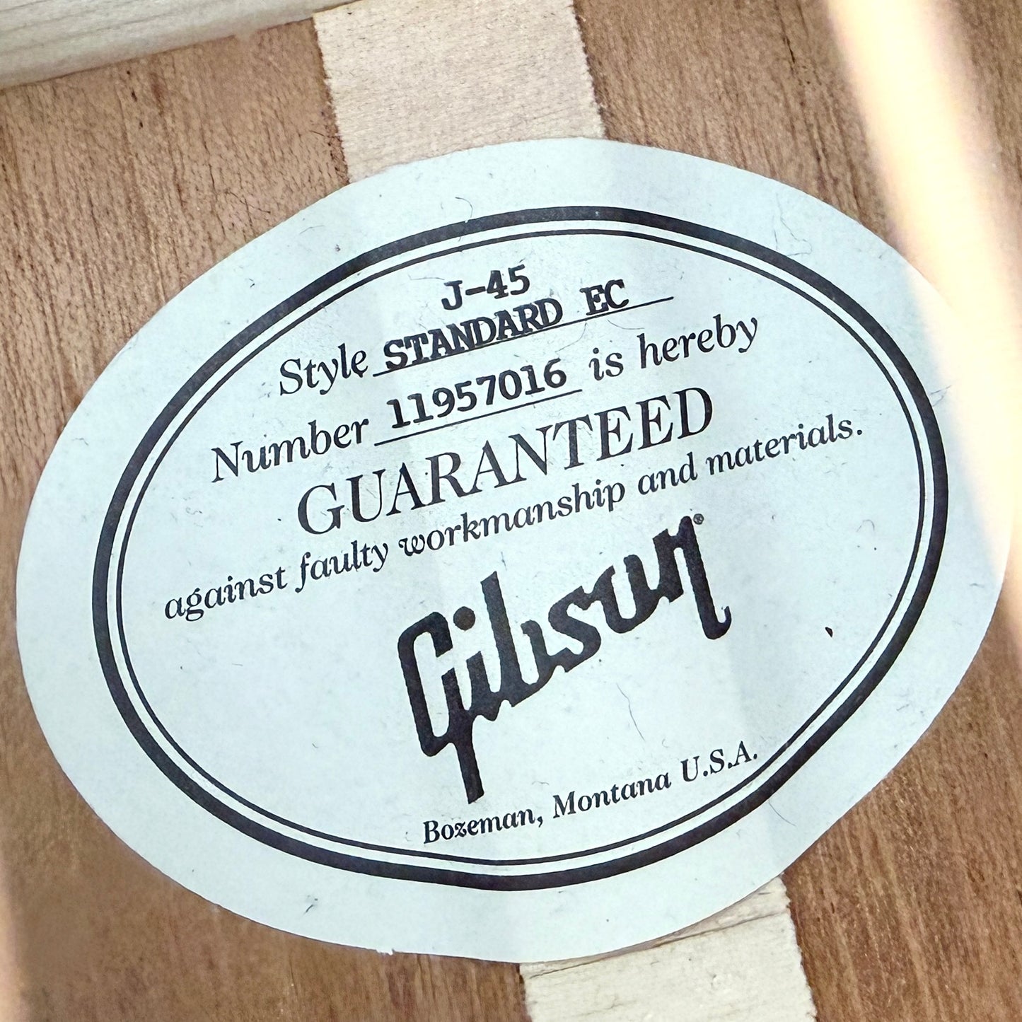 2017 Gibson J-45 Standard EC – Vintage Sunburst