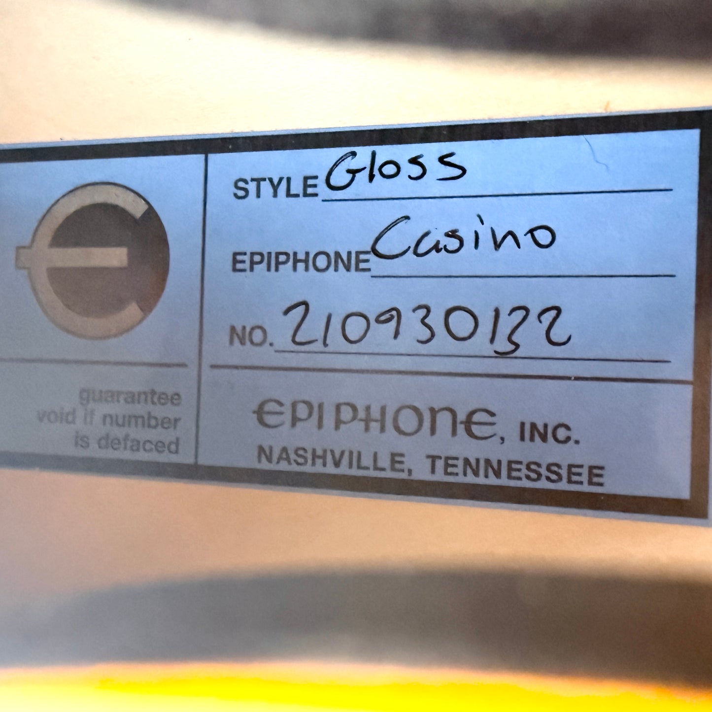 2023 Epiphone USA Casino – Royal Tan