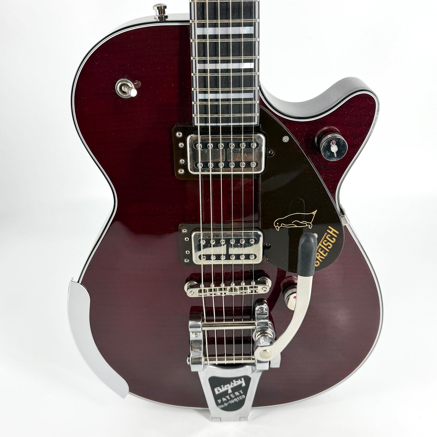 2026 Gretsch Nigel Hendroff Penguin G6134TFM-NH - Dark Cherry Metallic Flame