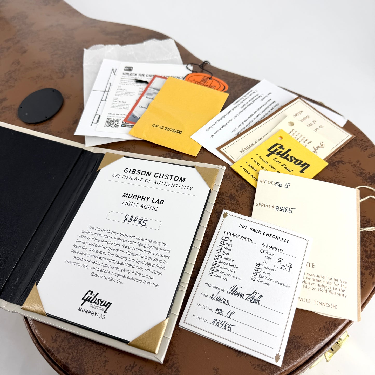 2023 Gibson Custom Murphy Lab 1958 Les Paul Light Aged - Lemon Burst