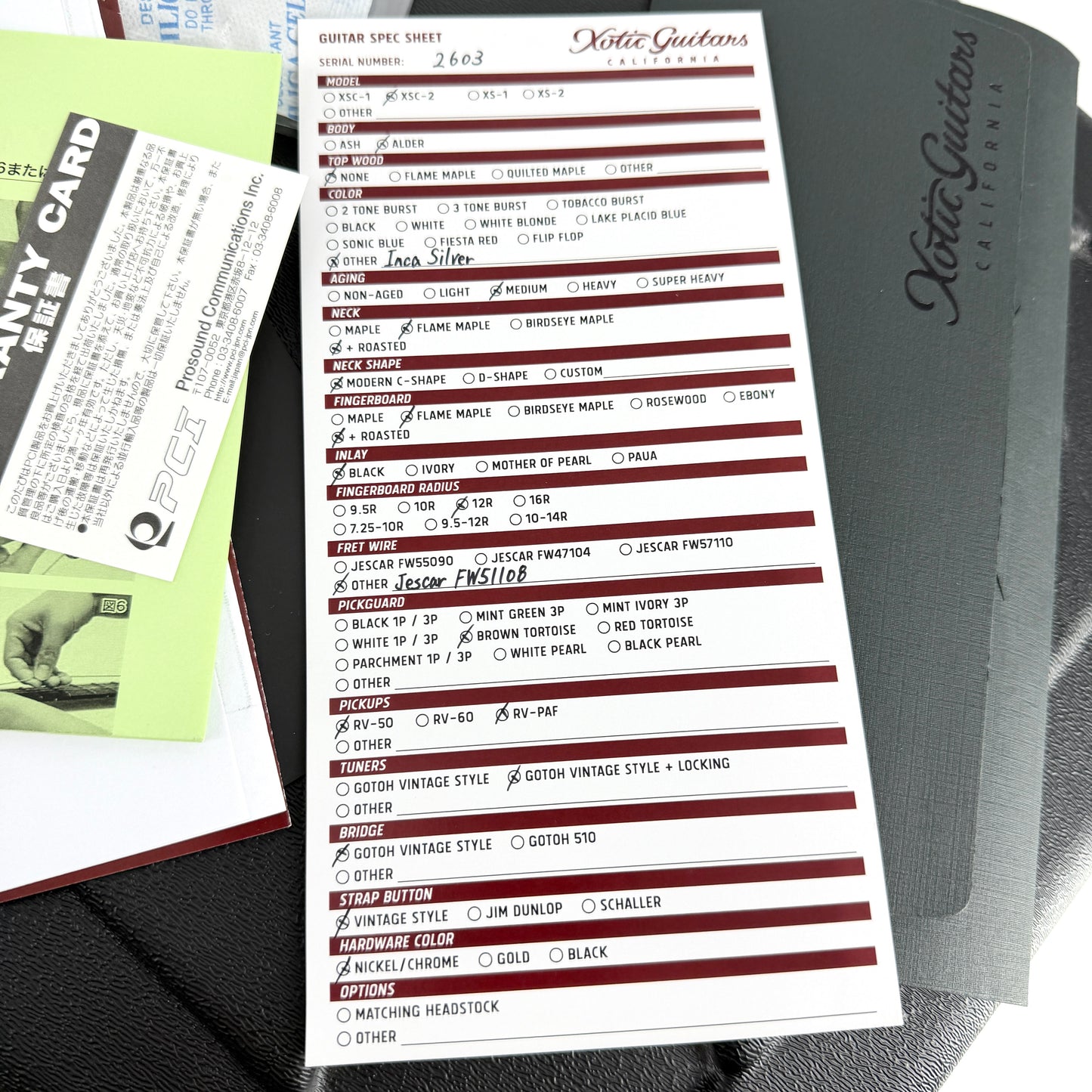 2022 Xotic XSC-2 Medium Aged - Inca Silver