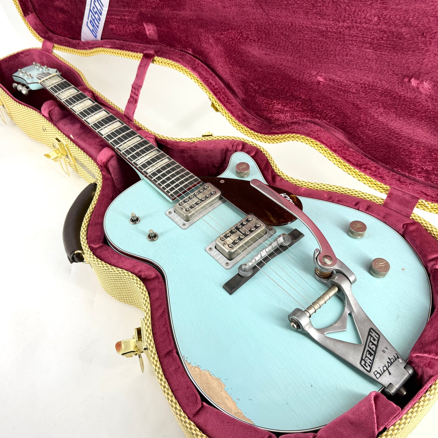 2023 Gretsch Custom Shop Masterbuilt Chad Henrichsen G6128-CS Duo Jet Heavy Relic - Motor City Blue