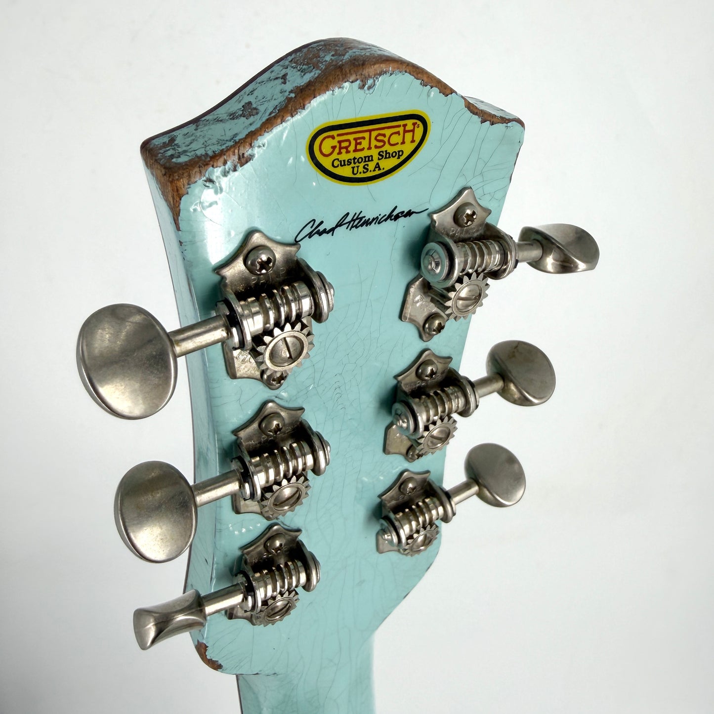 2023 Gretsch Custom Shop Masterbuilt Chad Henrichsen G6128-CS Duo Jet Heavy Relic - Motor City Blue