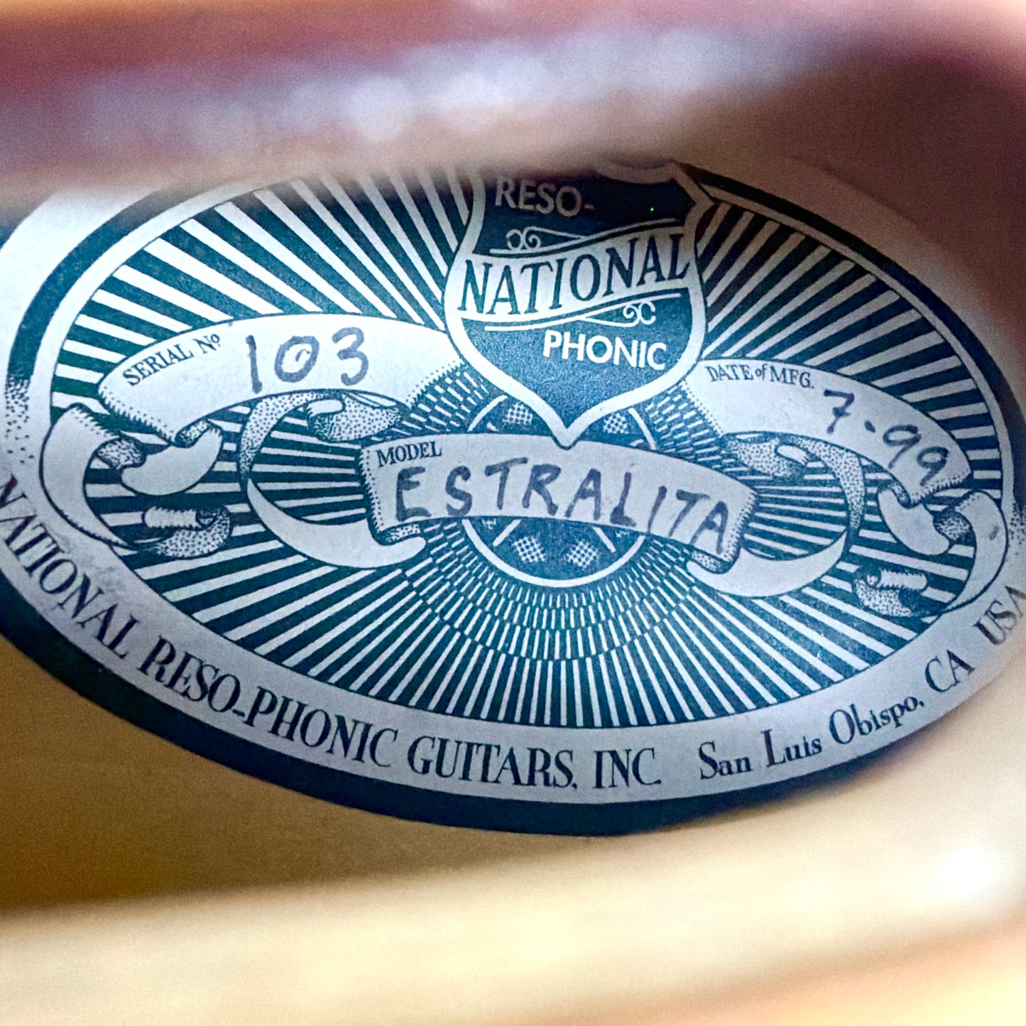 1999 National Reso-Phonic Estralita Resonator - Sunburst