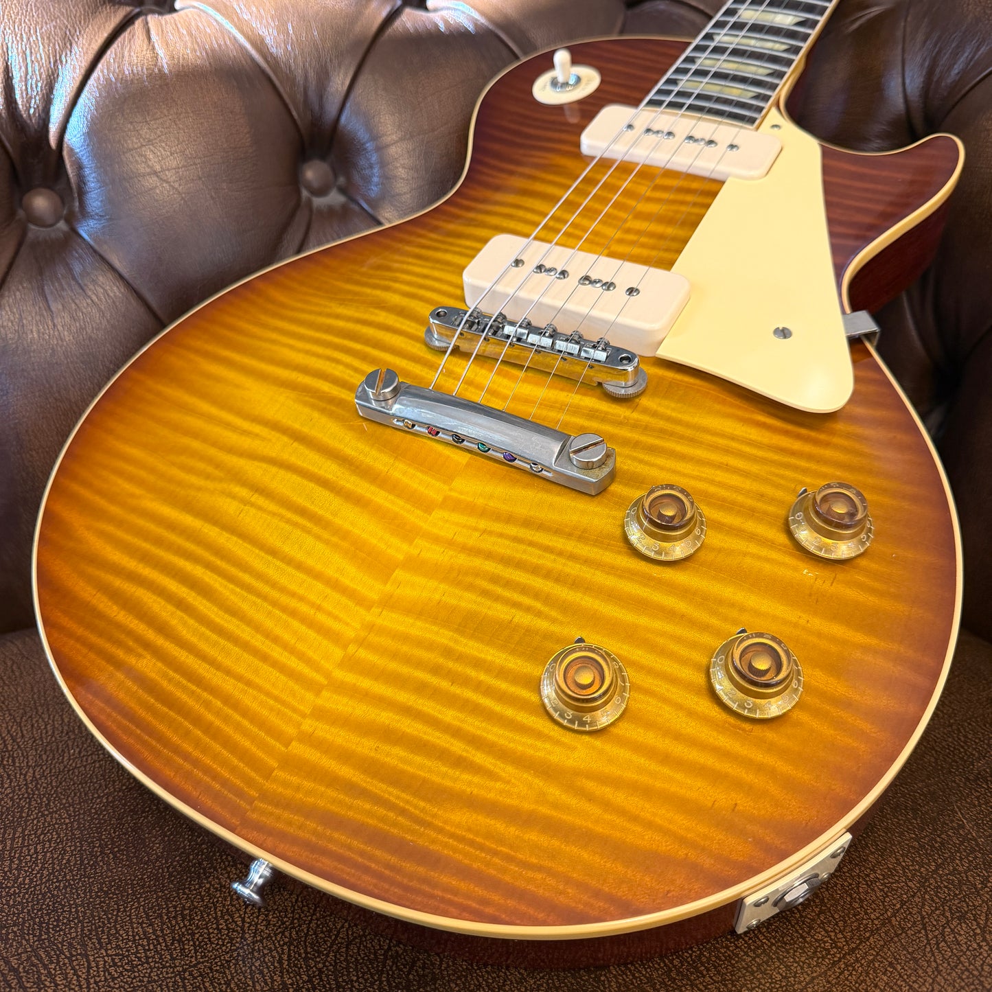 2024 Gibson Custom M2M Murphy Aged 1956 Les Paul Handpicked Top Ultra Light - Slow Ice Tea Fade