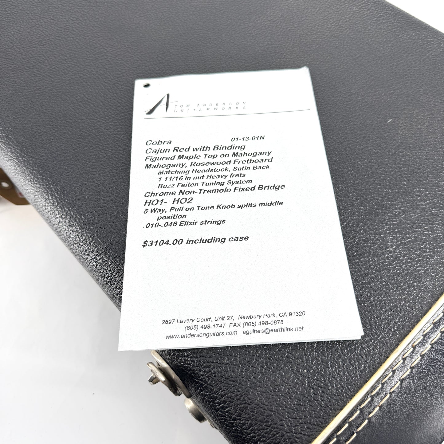 2001 Tom Anderson Cobra Quilt - Cajun Red