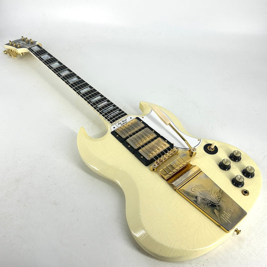2020 Gibson Murphy Lab '63 Les Paul SG Custom with Maestro Ultra Light Aged - Classic White