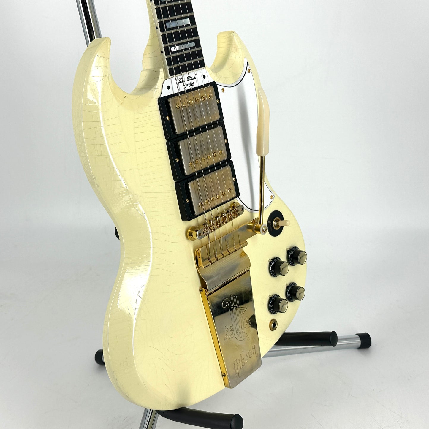 2020 Gibson Murphy Lab '63 Les Paul SG Custom with Maestro Ultra Light Aged - Classic White