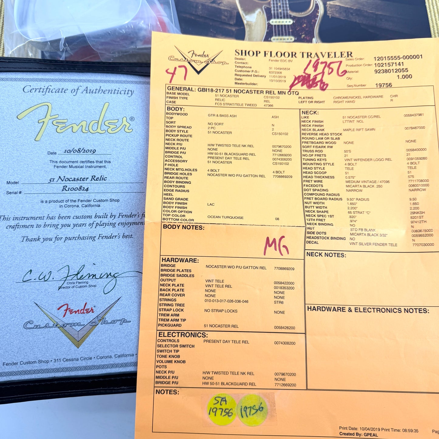 2019 Fender Custom Shop ’51 Nocaster Relic – Ocean Turquoise