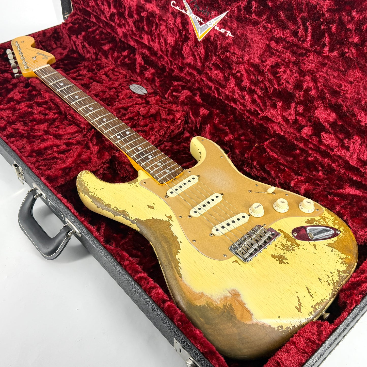 2019 Fender Custom Shop NAMM Ltd Big Head Stratocaster Super Heavy Relic - Vintage White