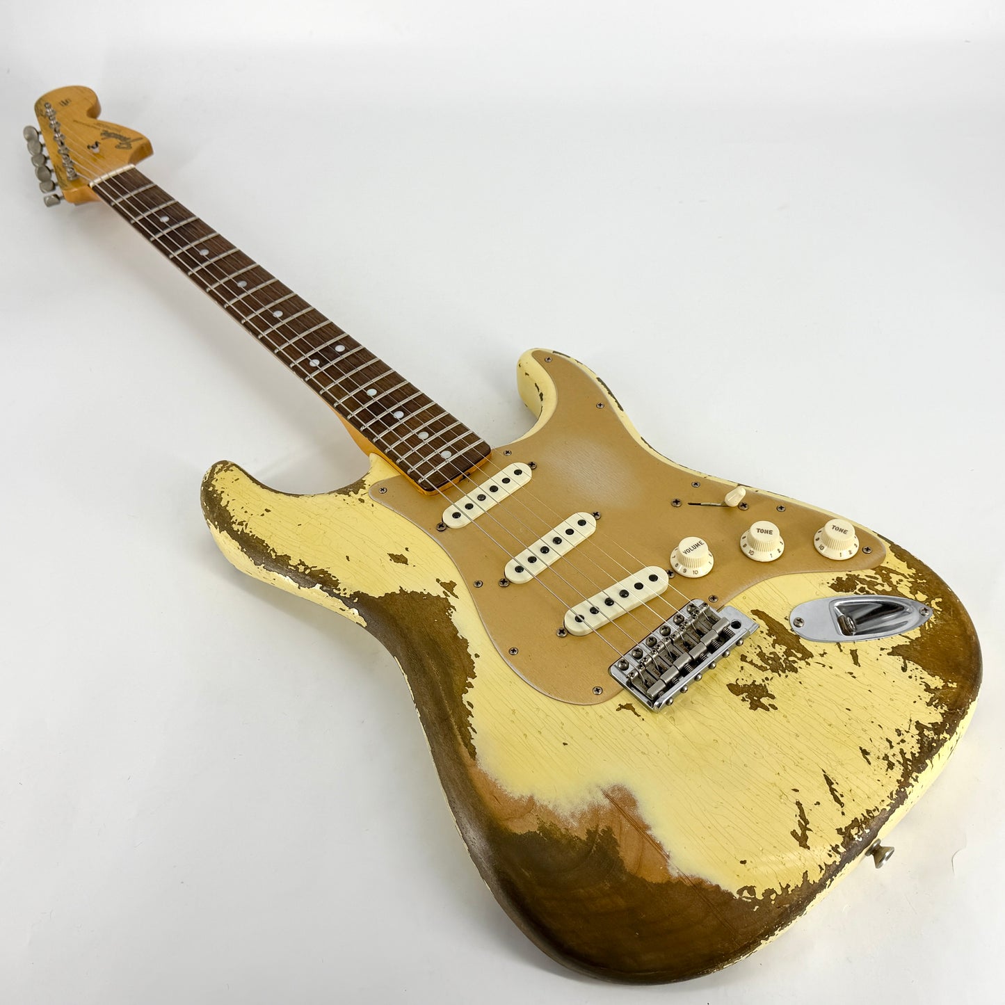 2019 Fender Custom Shop NAMM Ltd Big Head Stratocaster Super Heavy Relic - Vintage White