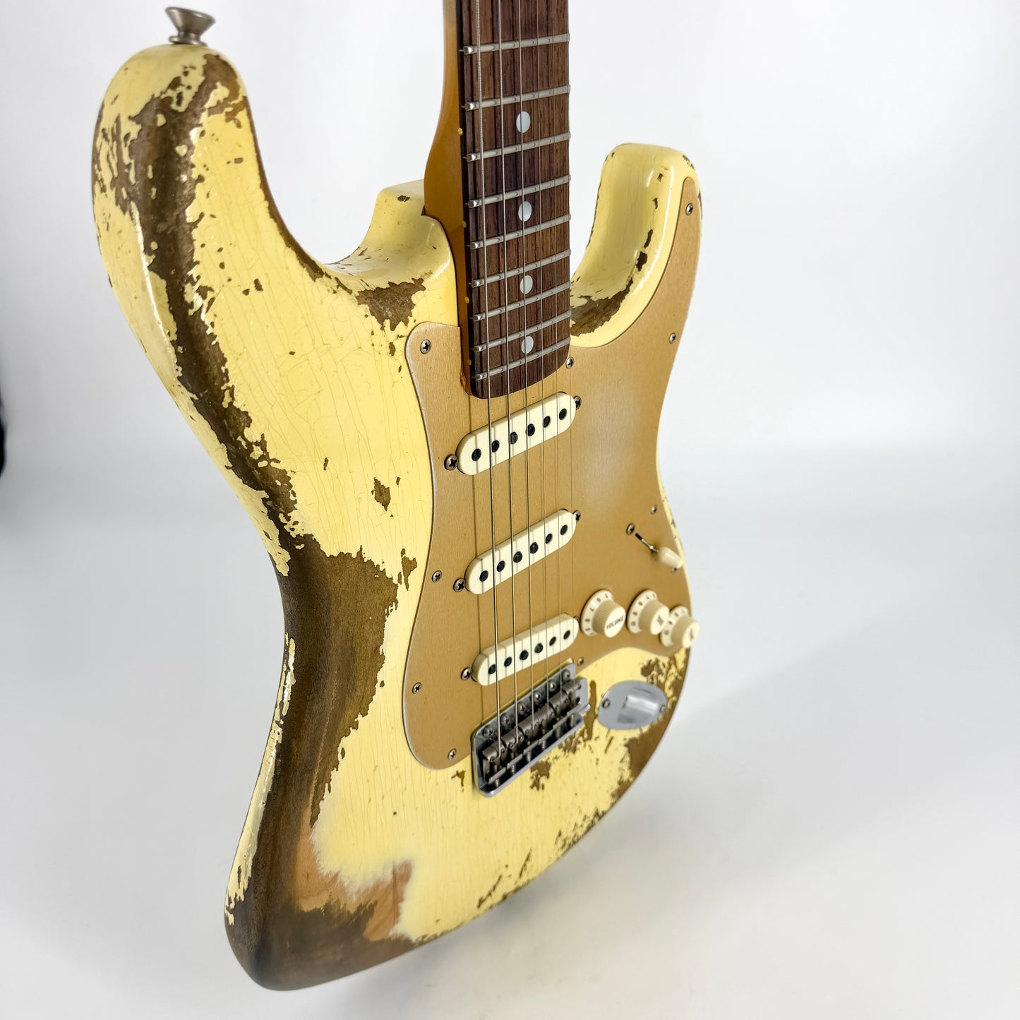 2019 Fender Custom Shop NAMM Ltd Big Head Stratocaster Super Heavy Relic - Vintage White