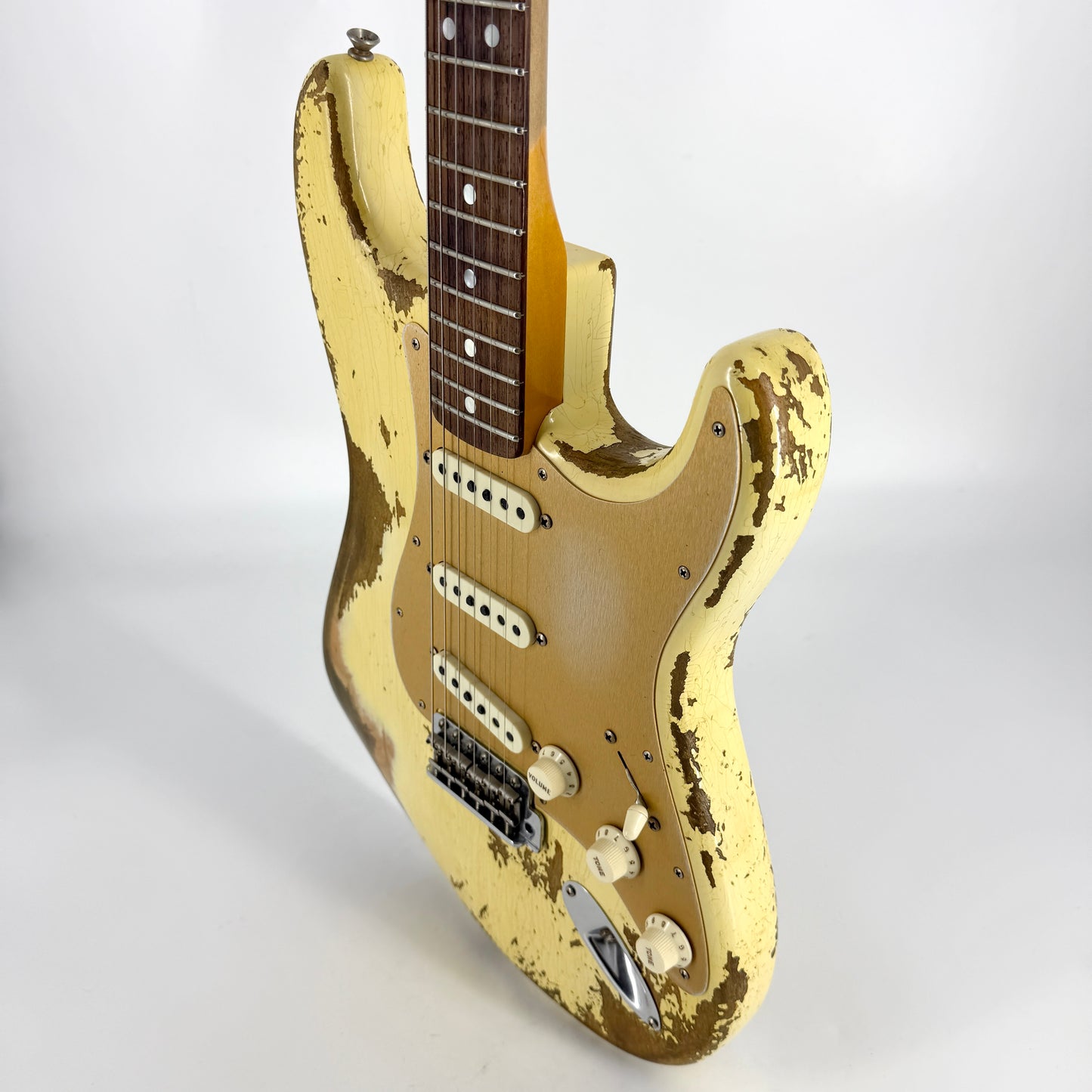 2019 Fender Custom Shop NAMM Ltd Big Head Stratocaster Super Heavy Relic - Vintage White