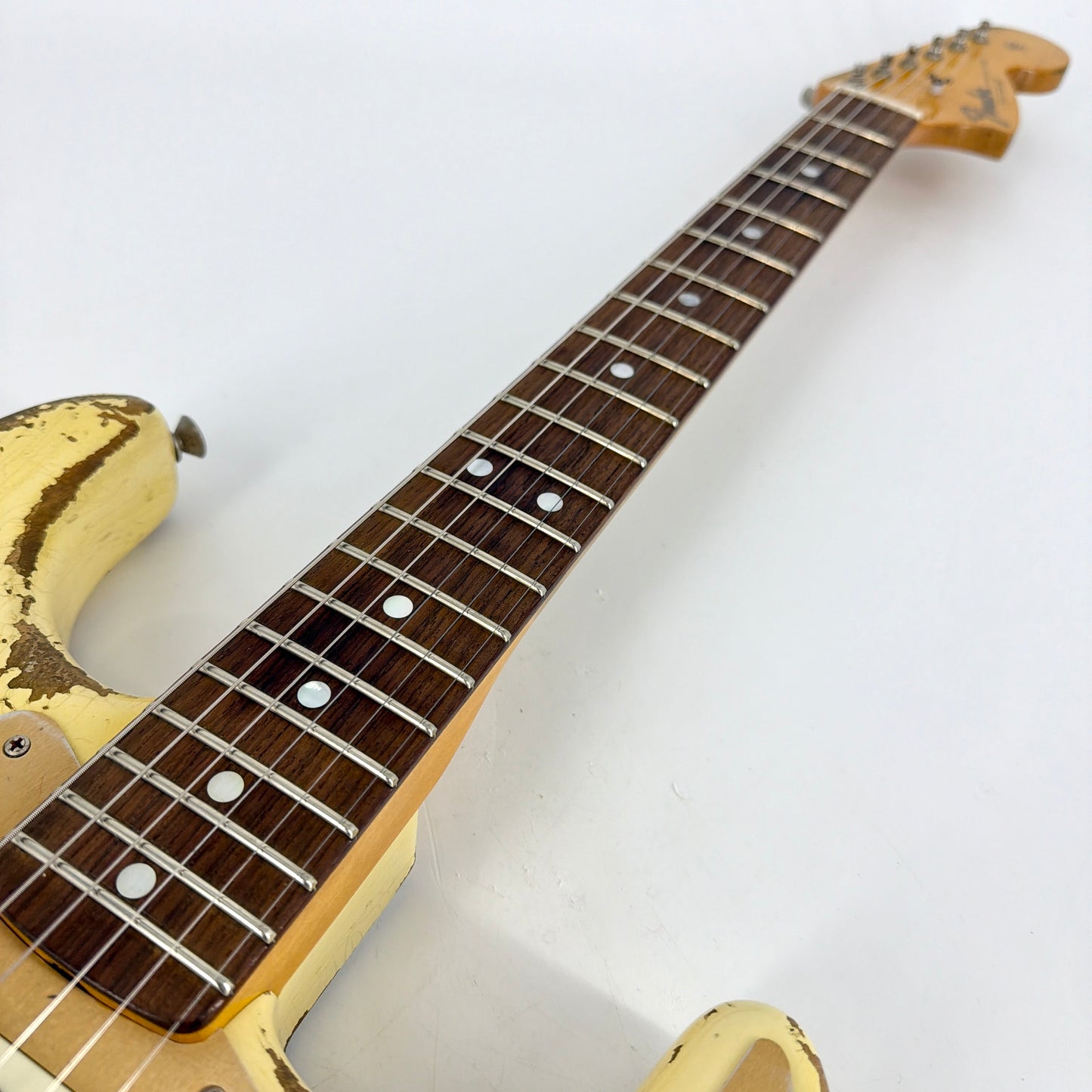 2019 Fender Custom Shop NAMM Ltd Big Head Stratocaster Super Heavy Relic - Vintage White