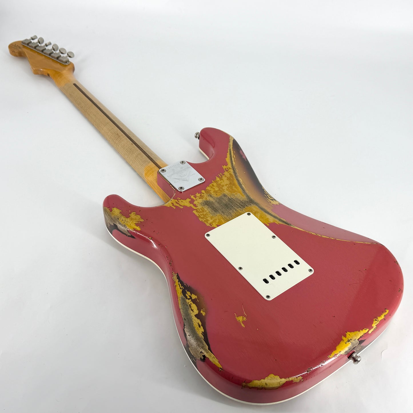 2018 Fender Custom Shop NAMM Ltd Edition '56 Thinline Stratocaster Heavy Relic – Coral Red over Sunburst