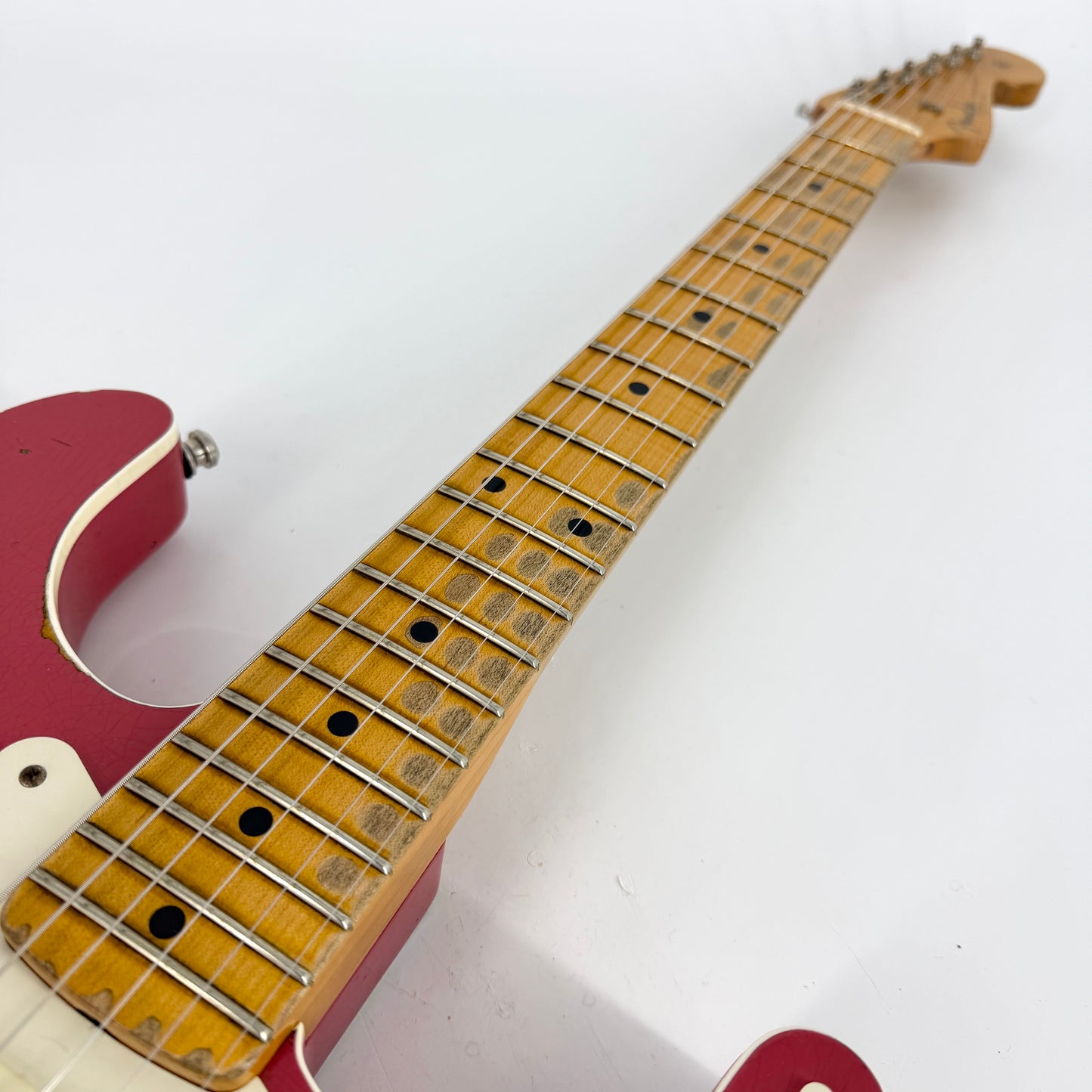 2018 Fender Custom Shop NAMM Ltd Edition '56 Thinline Stratocaster Heavy Relic – Coral Red over Sunburst