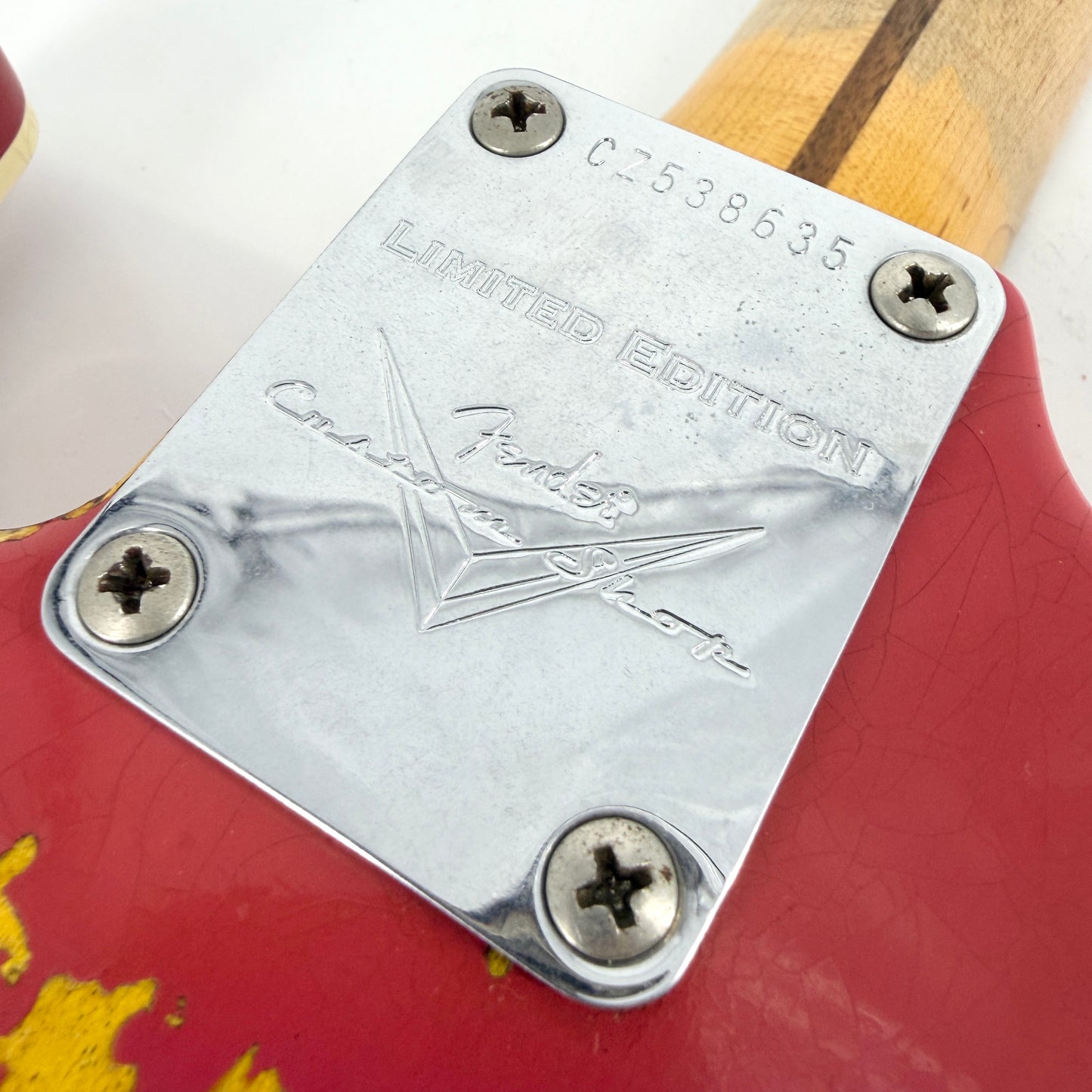 2018 Fender Custom Shop NAMM Ltd Edition '56 Thinline Stratocaster Heavy Relic – Coral Red over Sunburst