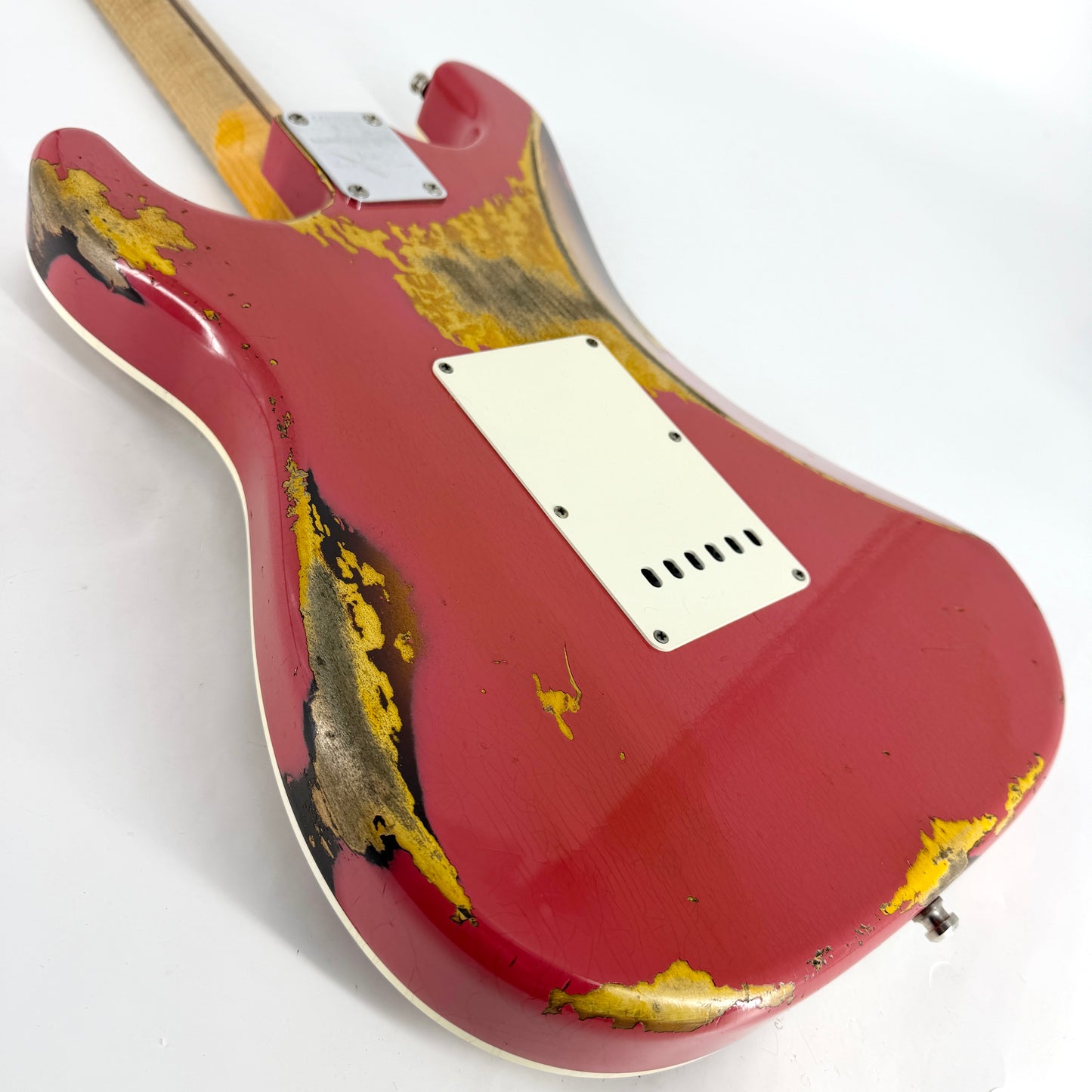 2018 Fender Custom Shop NAMM Ltd Edition '56 Thinline Stratocaster Heavy Relic – Coral Red over Sunburst