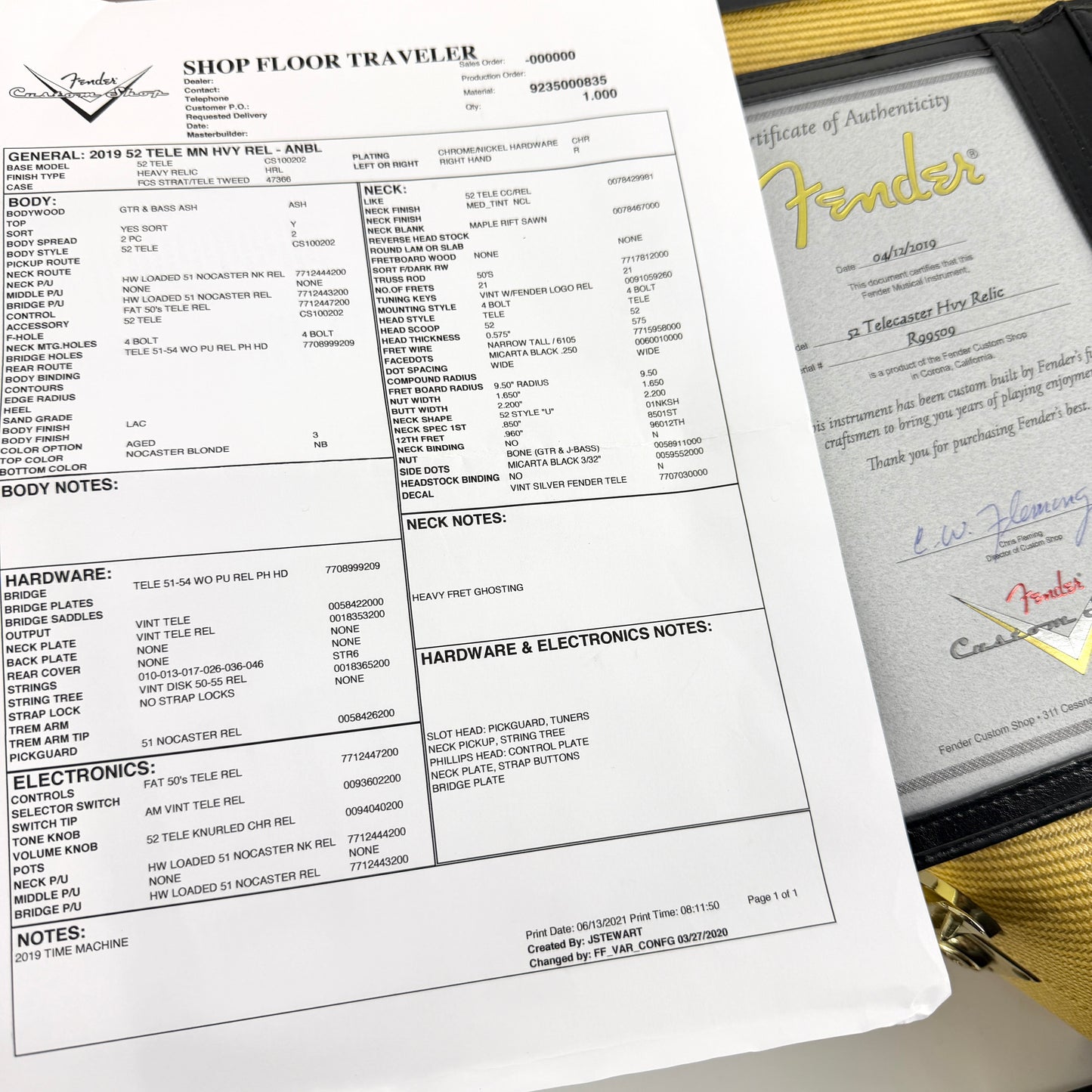 2019 Fender Custom Shop ’52 Heavy Relic Telecaster – Butterscotch Blonde