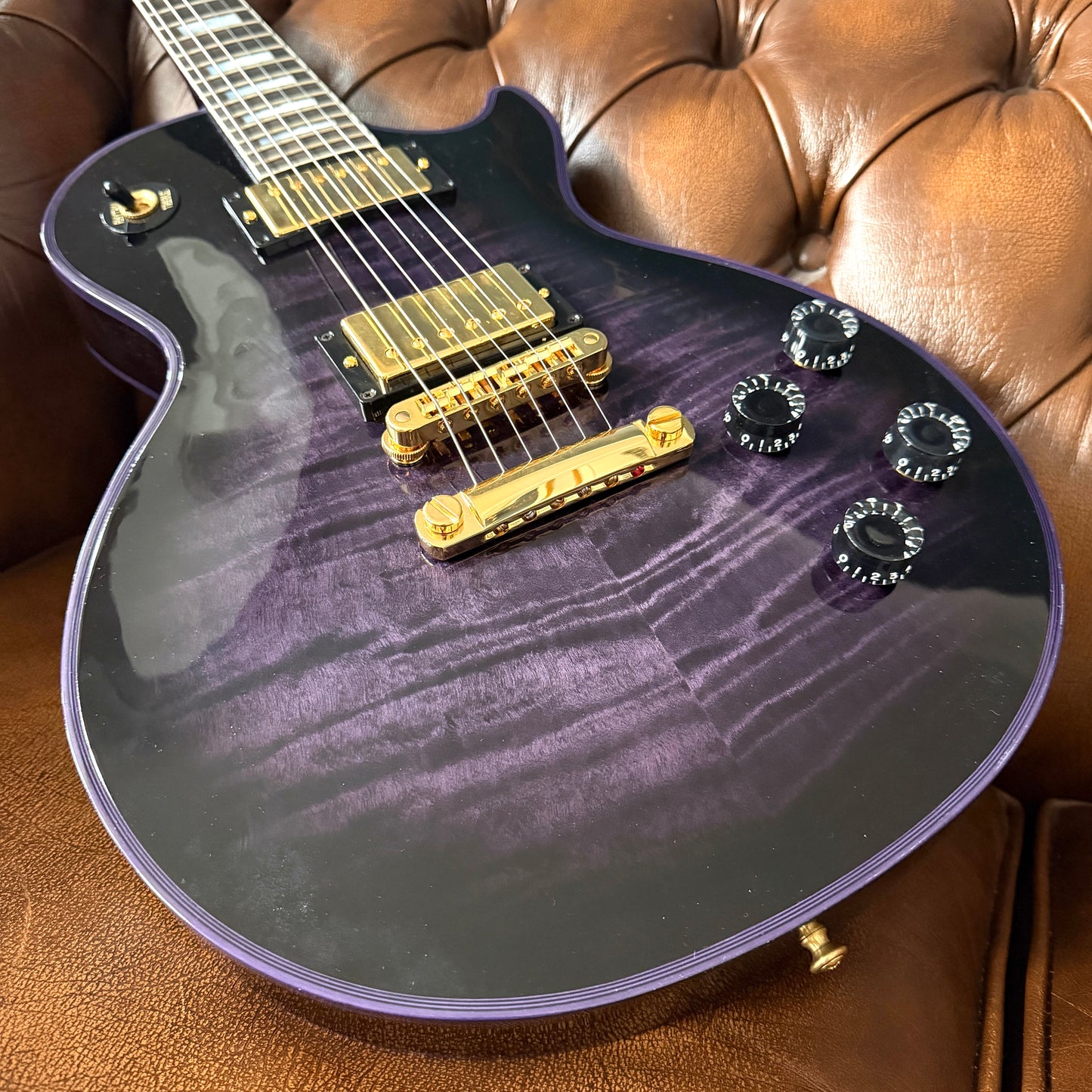 2024 Gibson Custom Shop M2M Les Paul Custom Figured – Purple Widow