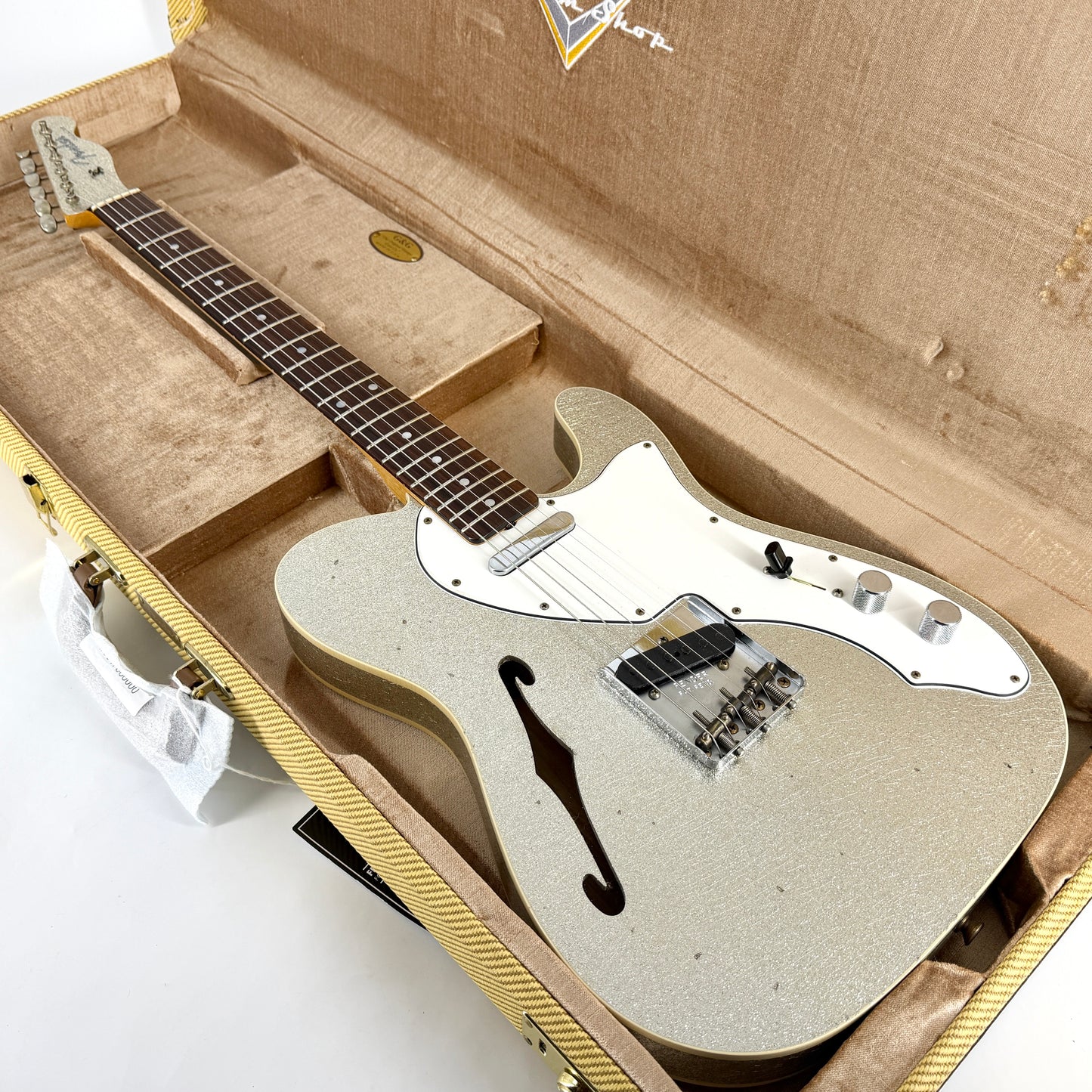 2024 Fender Custom Shop Limited 1960 Telecaster Custom Thinline Journeyman Relic - Aged Silver Sparkle