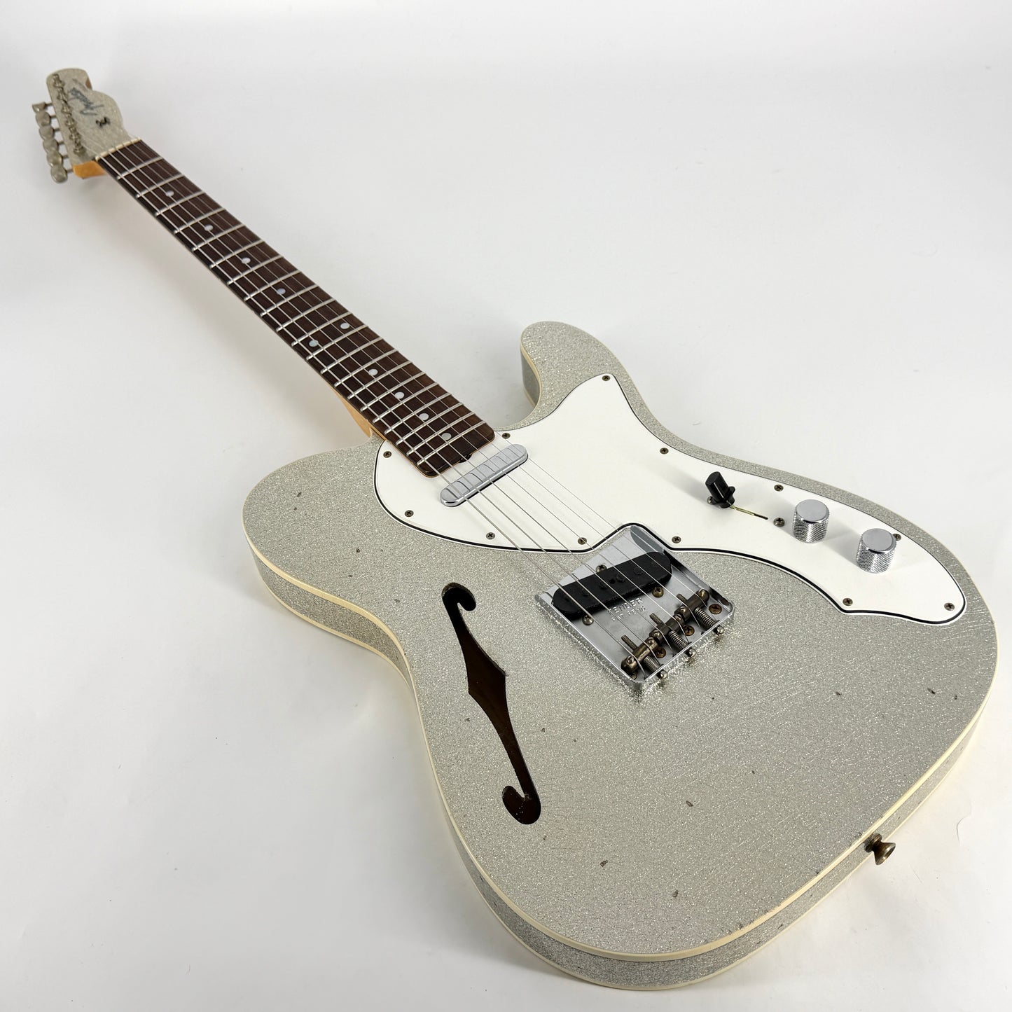 2024 Fender Custom Shop Limited 1960 Telecaster Custom Thinline Journeyman Relic - Aged Silver Sparkle