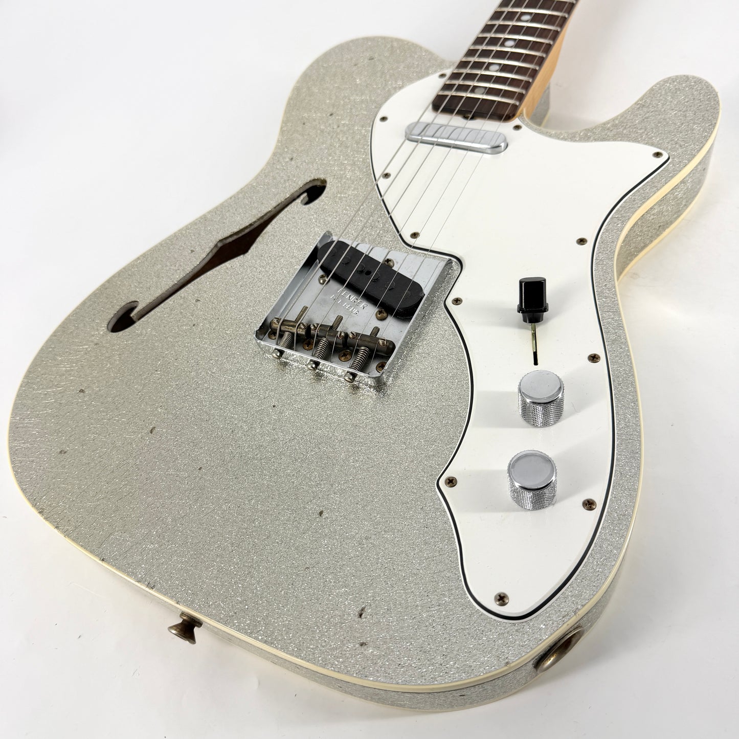 2024 Fender Custom Shop Limited 1960 Telecaster Custom Thinline Journeyman Relic - Aged Silver Sparkle