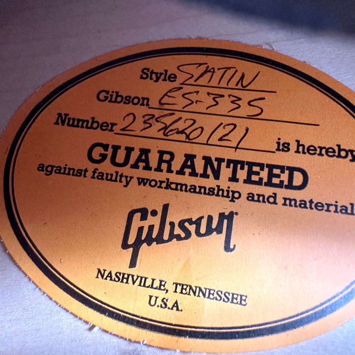 2023 Gibson ES-335 – Satin Vintage Burst