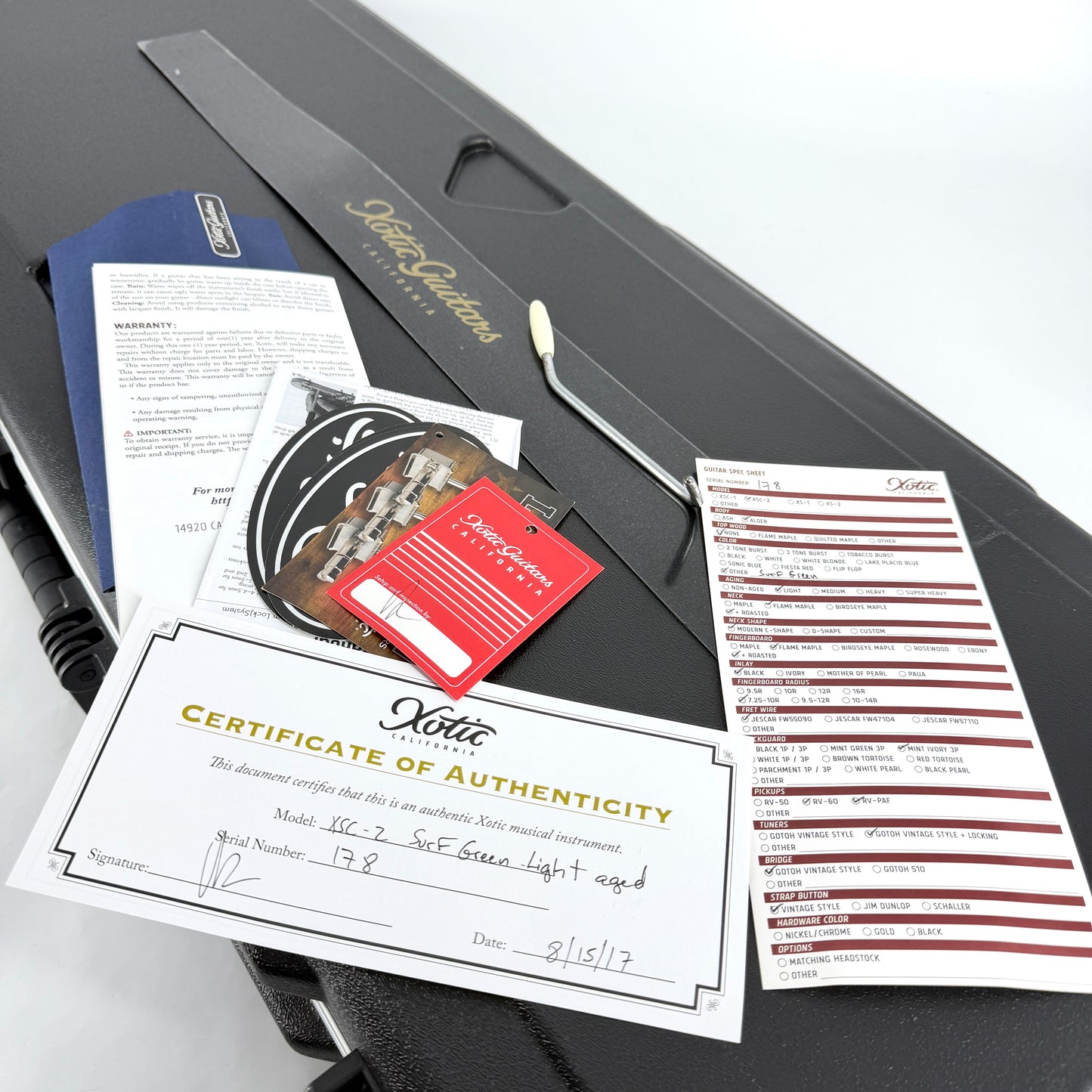 2017 Xotic XSC-2 Light Aged - Surf Green