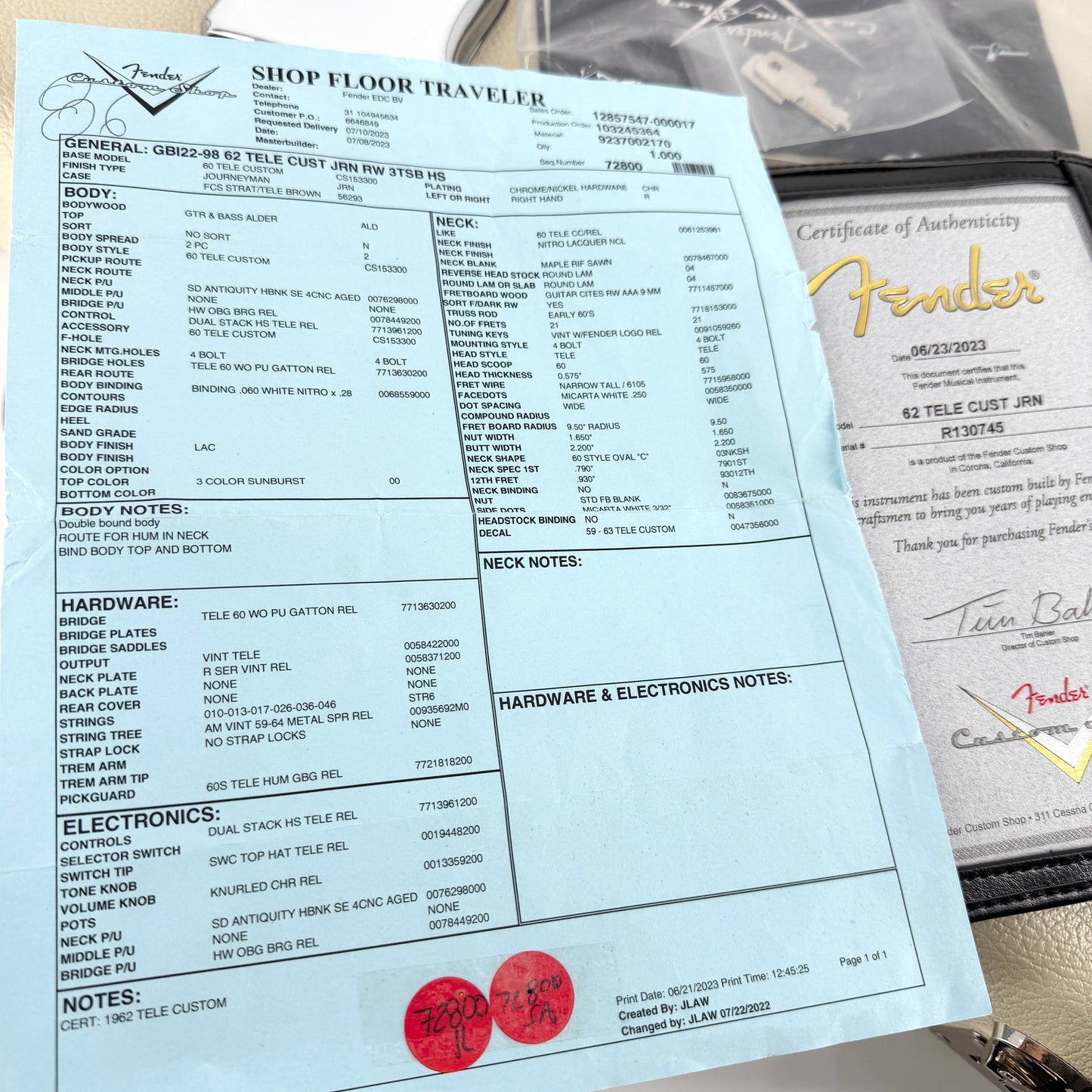 2023 Fender Custom Shop 1962 Telecaster Custom Journeyman Relic - 3 Tone Sunburst