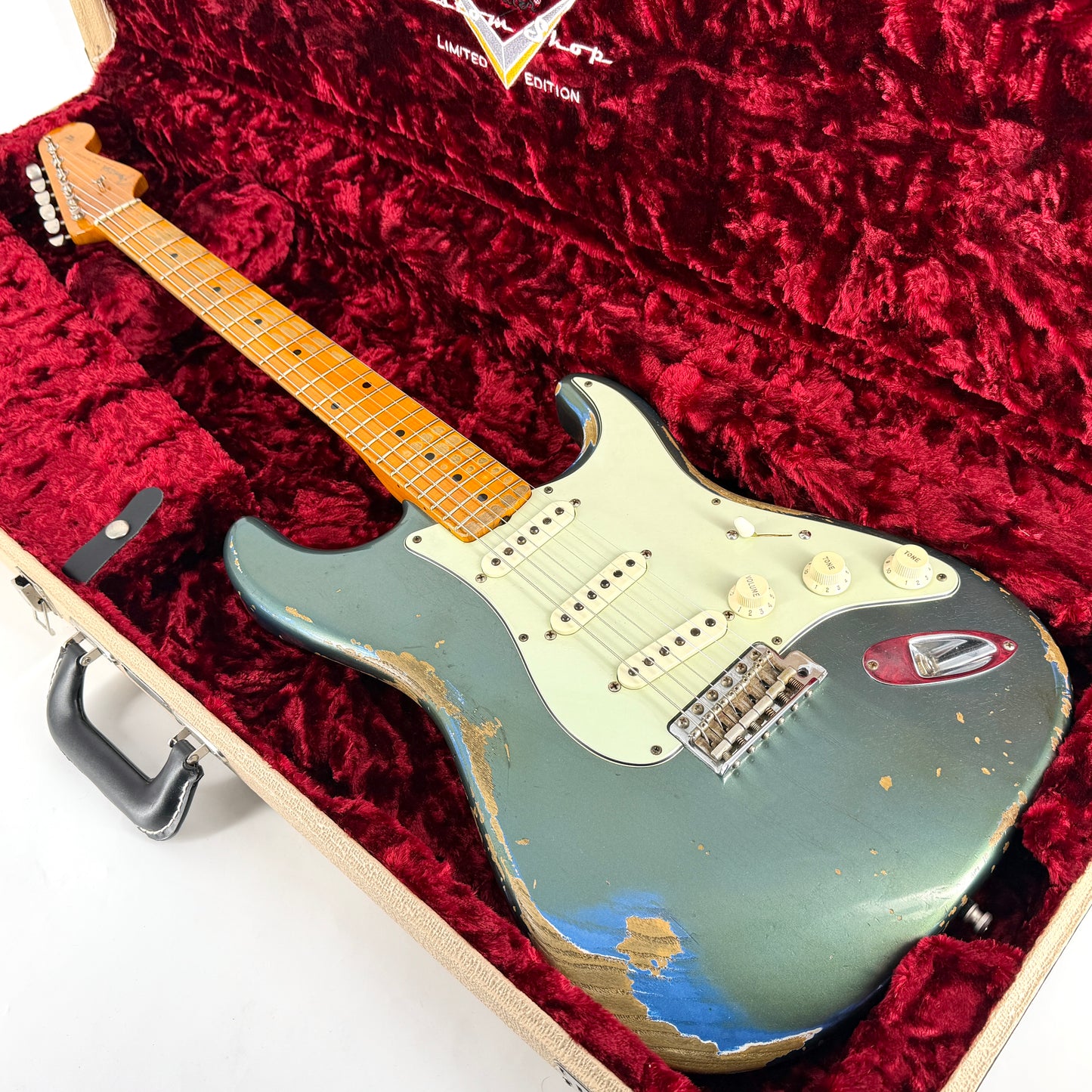 2016 Fender Custom Shop Ltd Edition '59 Stratocaster Heavy Relic - Olive Drab Green over Lake Placid Blue