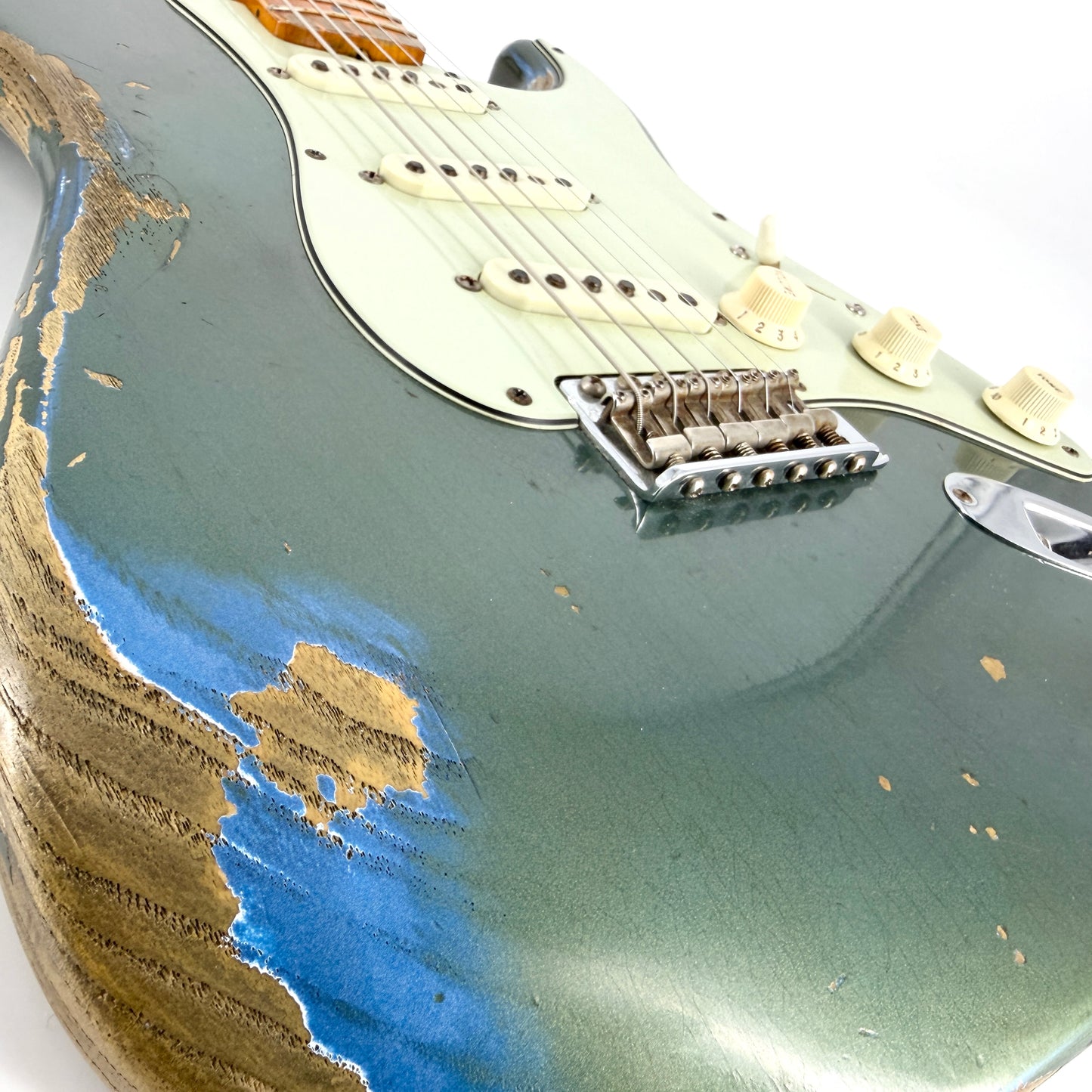 2016 Fender Custom Shop Ltd Edition '59 Stratocaster Heavy Relic - Olive Drab Green over Lake Placid Blue