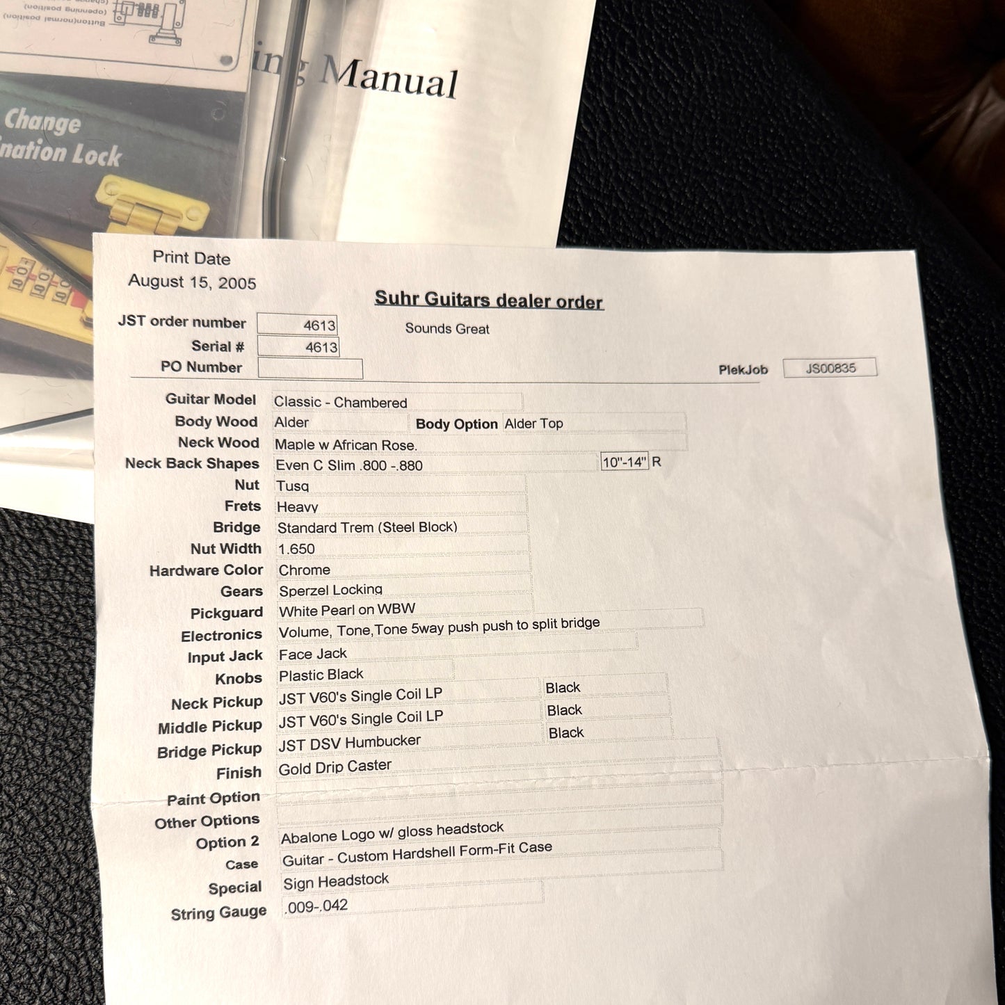 2005 Suhr Classic HSS Limited Edition  - Gold Drip