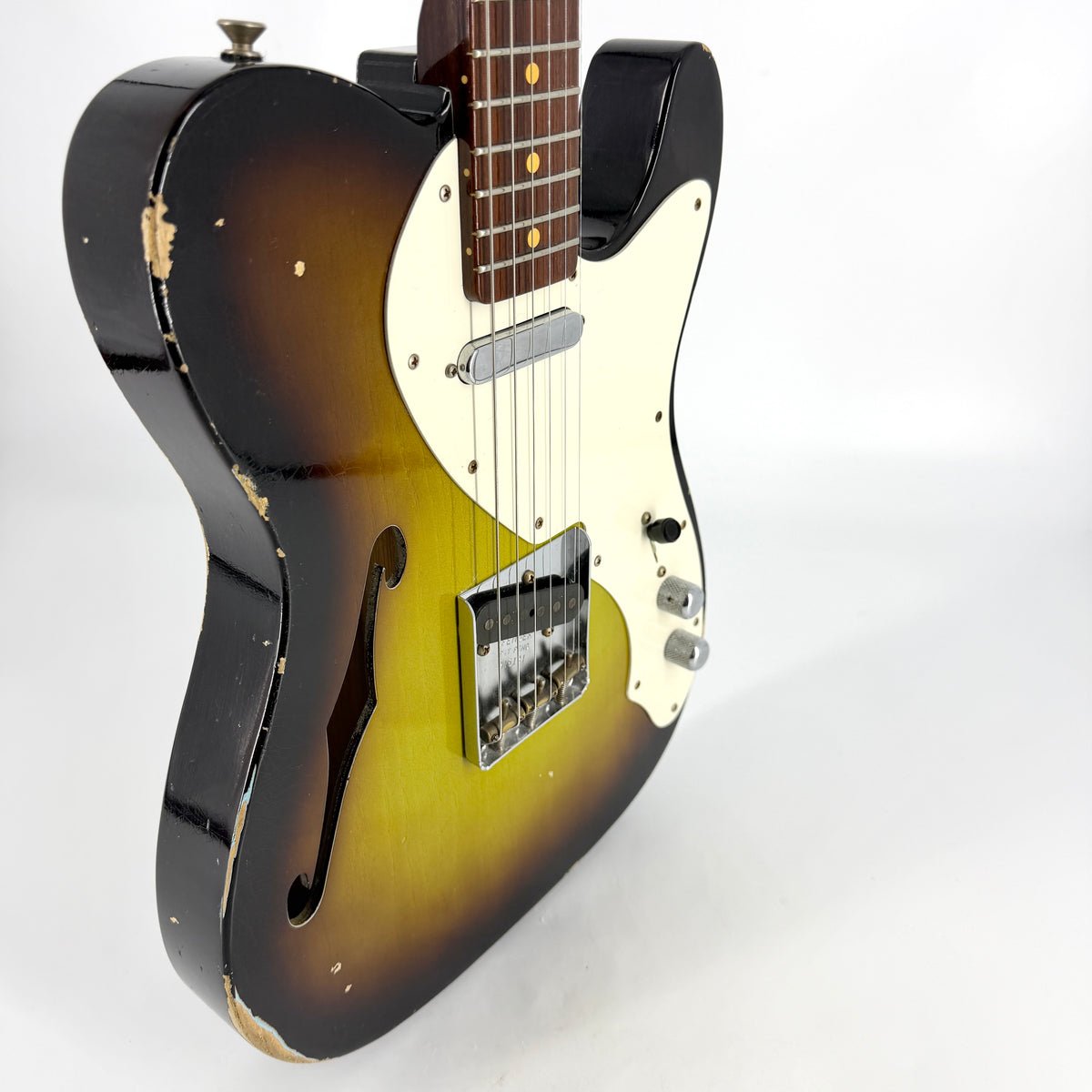 2016 Fender Custom Shop Ltd 50's Telecaster Thinline Relic Solid Rosewood Neck - Chocolate 3 Tone Sunburst