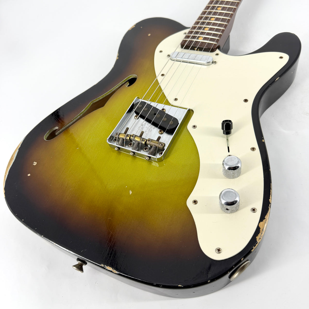 2016 Fender Custom Shop Ltd 50's Telecaster Thinline Relic Solid Rosewood Neck - Chocolate 3 Tone Sunburst